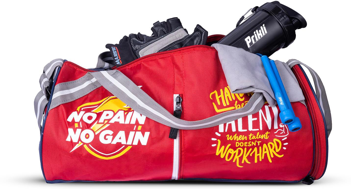 50 L Gym Duffel Bag - Duffle/Gym Bag/Shoulder Bag for Men & Women Kit Bag with Shoes Compartment - Red-image-1