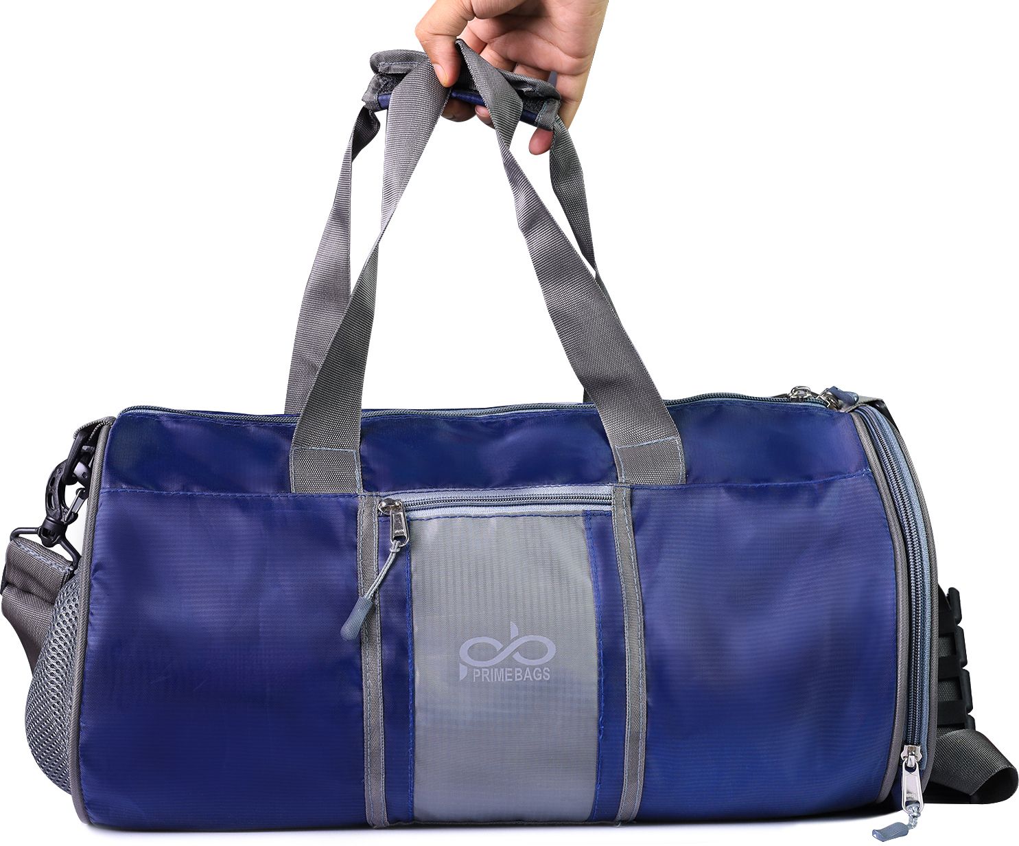 36 L Gym Duffel Bag - 1 Pcs Gym Bag, Sports Gym Bag With Shoes Compartment polyester gym bag For Men - Blue, Grey-image-21