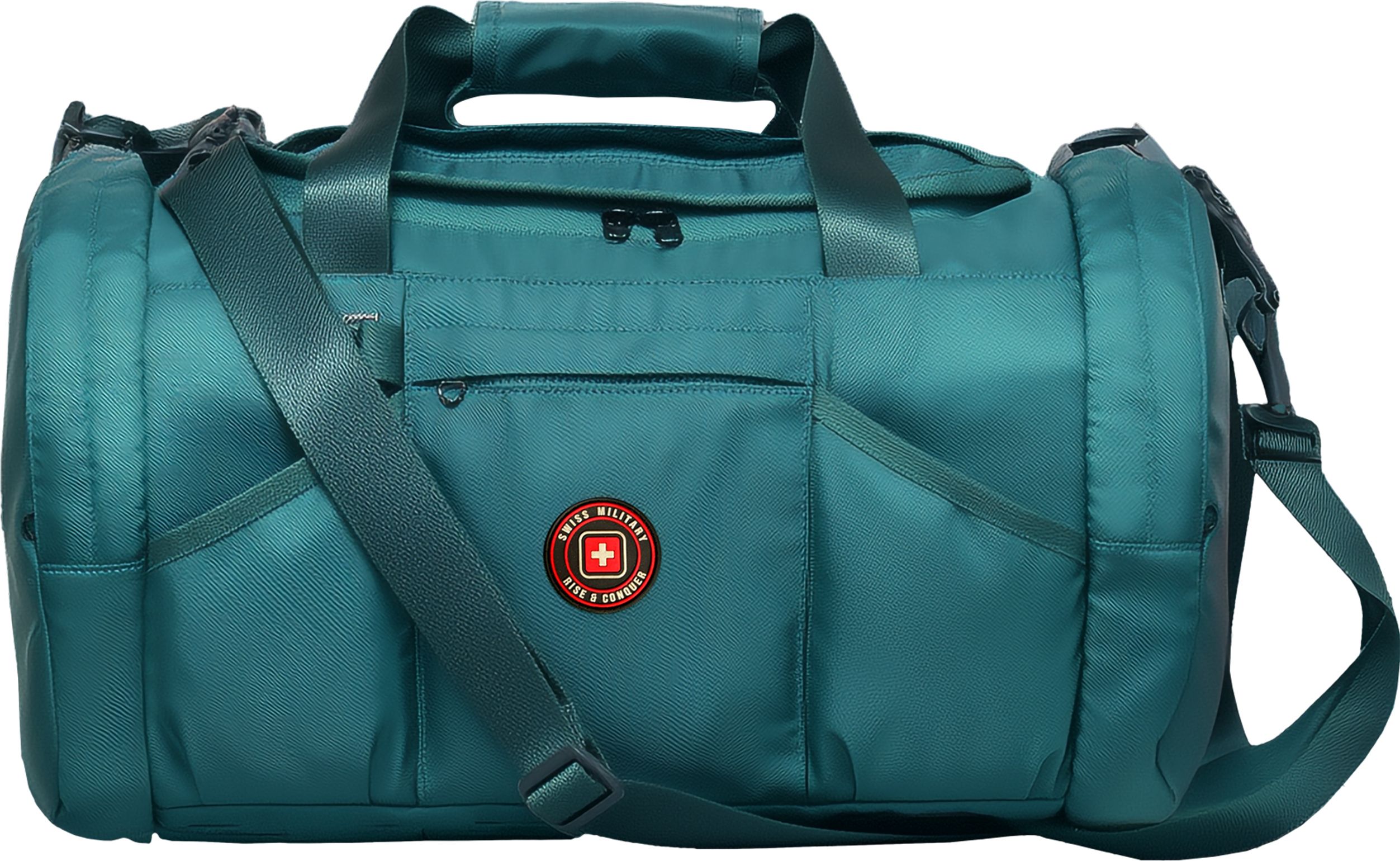 36 L Gym Duffel Bag - FITPRO Travel / Gym Duffle with Separate Shoes Compartment Inside Mesh Pocket - Green-image-38