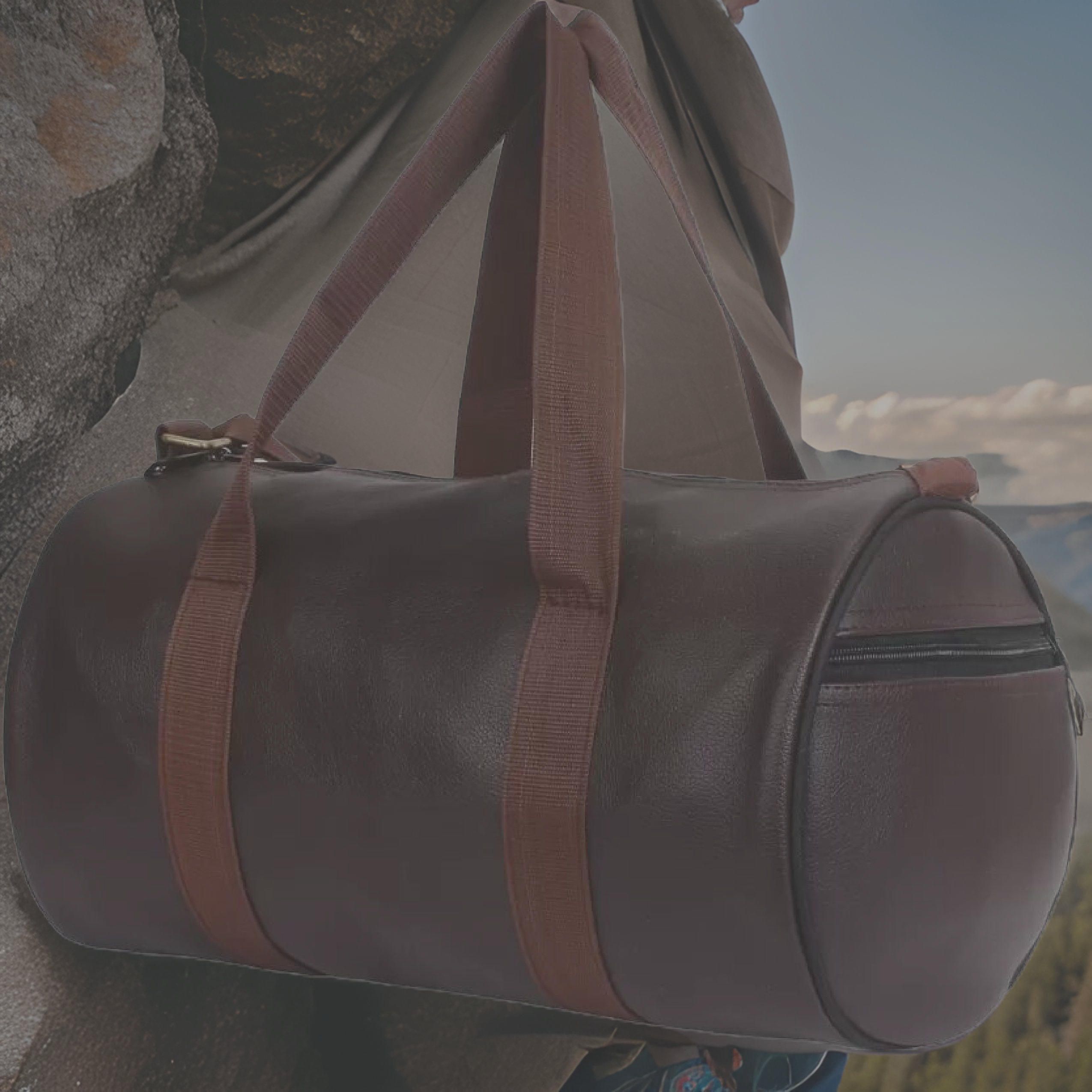 25 L Gym Duffel Bag - Sports Gym Bag for Men and Women, Travel Duffel Bag (S-17 INCH) - Brown