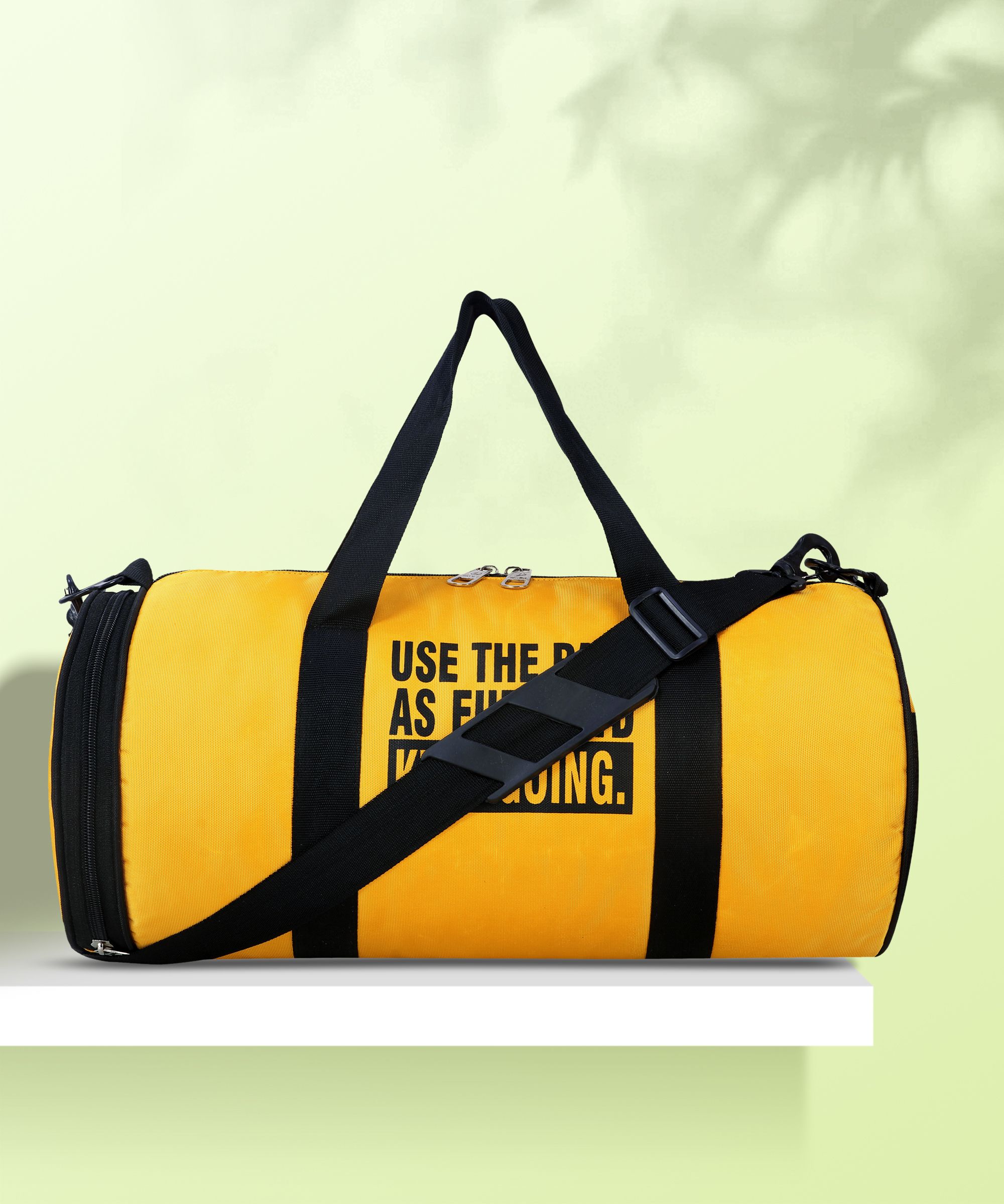 8 L Gym Duffel Bag - Water resistant with separate shoe compartment light weight premium quality bag - Yellow, Black