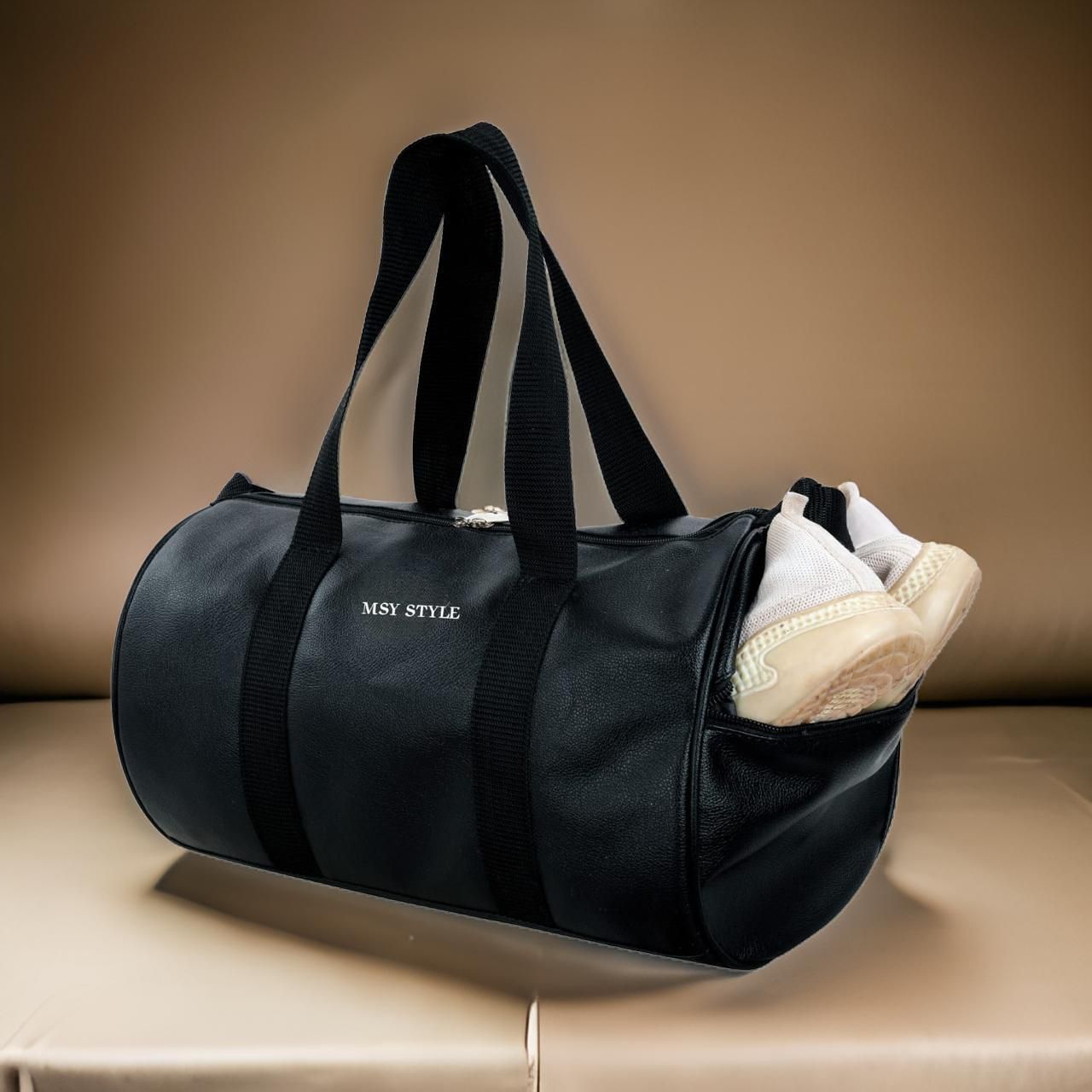 35 L Gym Duffel Bag - Bag for Men and Women | Sports Duffle Bag with Shoe Compartment - Black-image-7