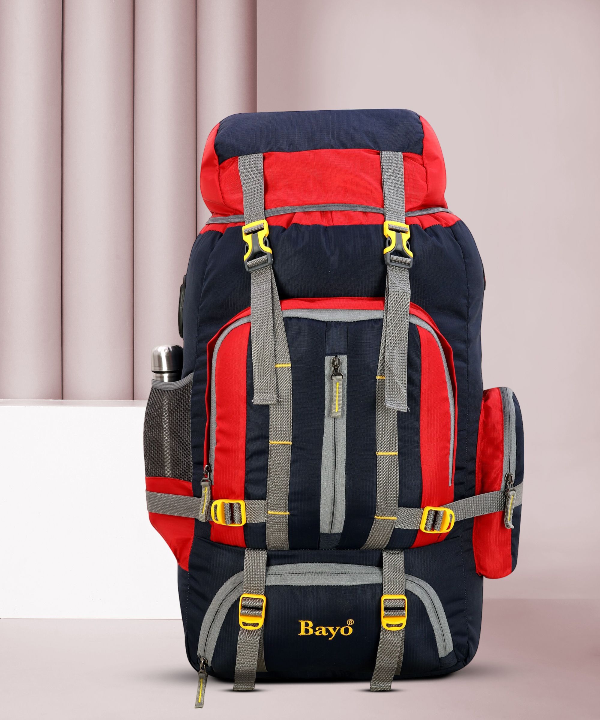 65 L Hand Duffel Bag - Navy Blue 65 Liter 26×14 Inches Water Resistance Travel Backpack for Outdoor Sport mountaineering trekking Camping & Hiking Rucksack Bag - Multicolor - Large Capacity