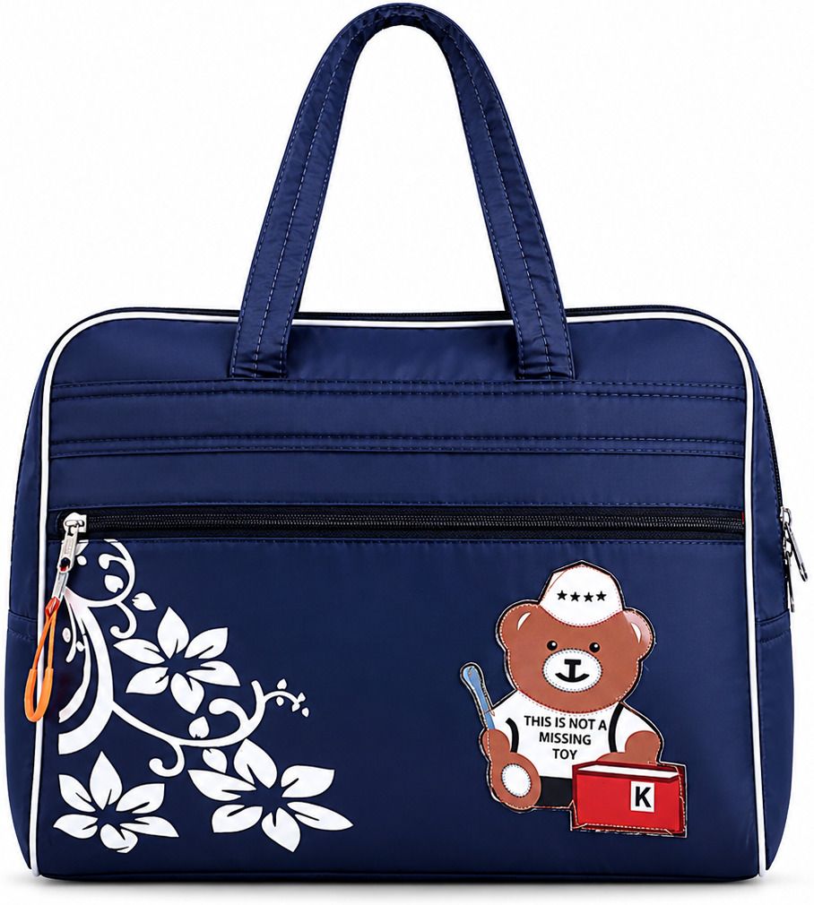 5 L Hand Duffel Bag - Printed Travel Duffel Bag for Women | Lightweight Weekender Bag - Blue - Regular Capacity-image-46