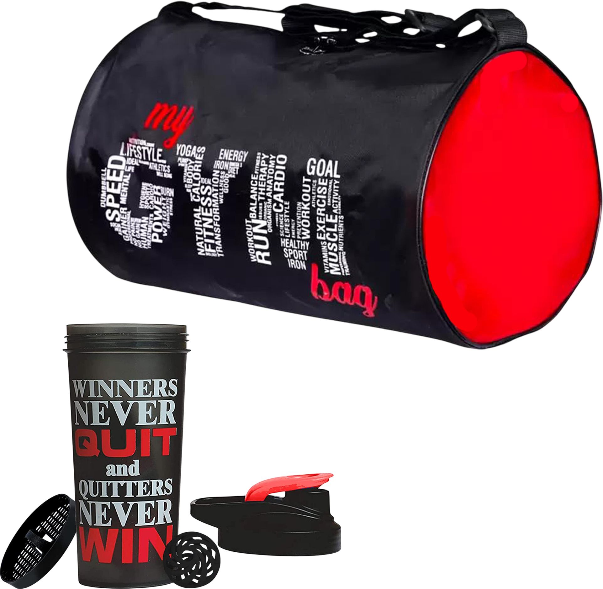 fit focus 20 L Gym Duffel Bag - Premium Gym Bag and Shaker Combo|Adjustable Shoulder Strap|Protein Shaker Bottle - Red-picture-44