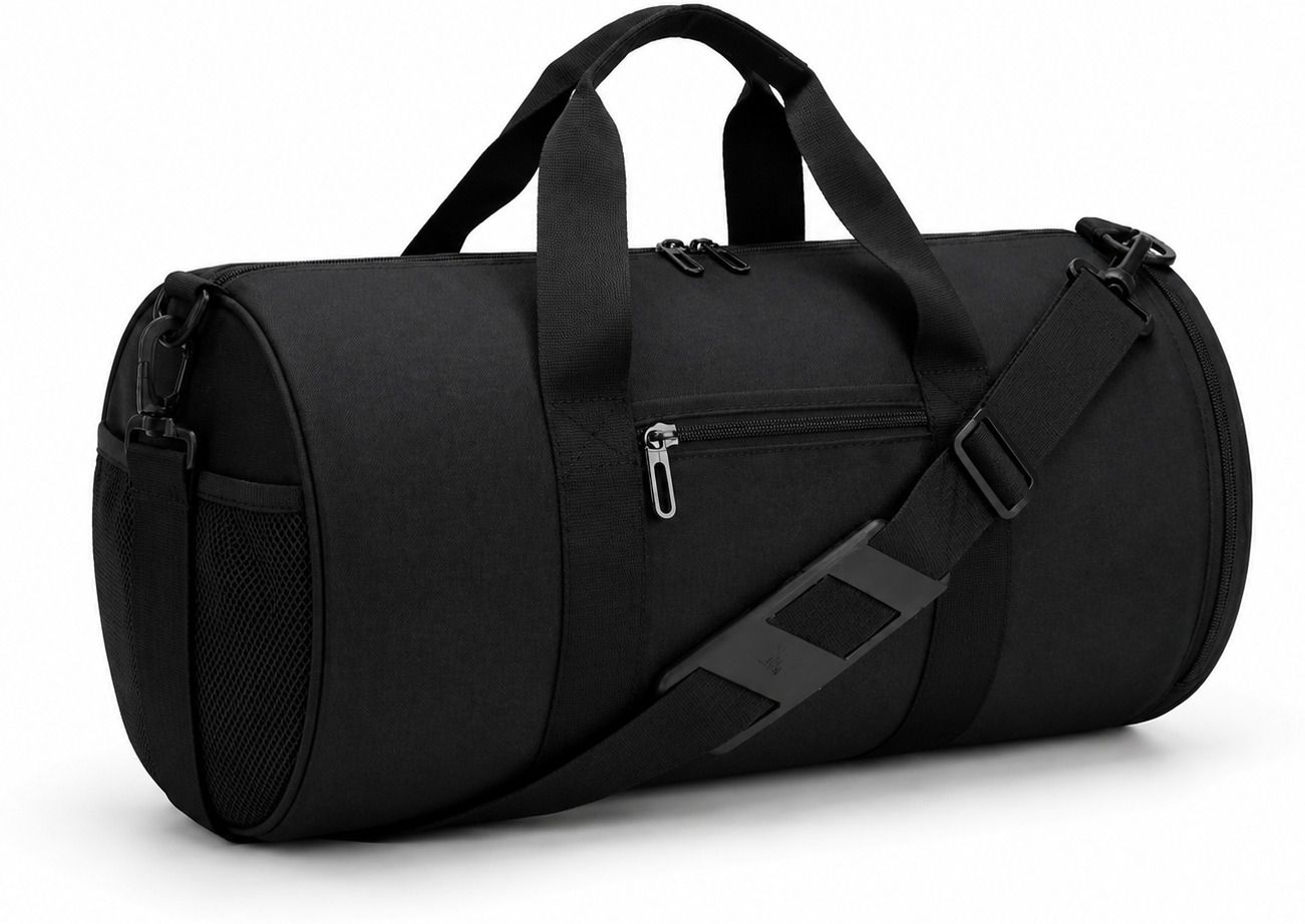 25 L Gym Duffel Bag - 17 Inch Gym Duffle Bag Sports Travel Shoulder Bag with Bottle Pocket Black - Black-image-26