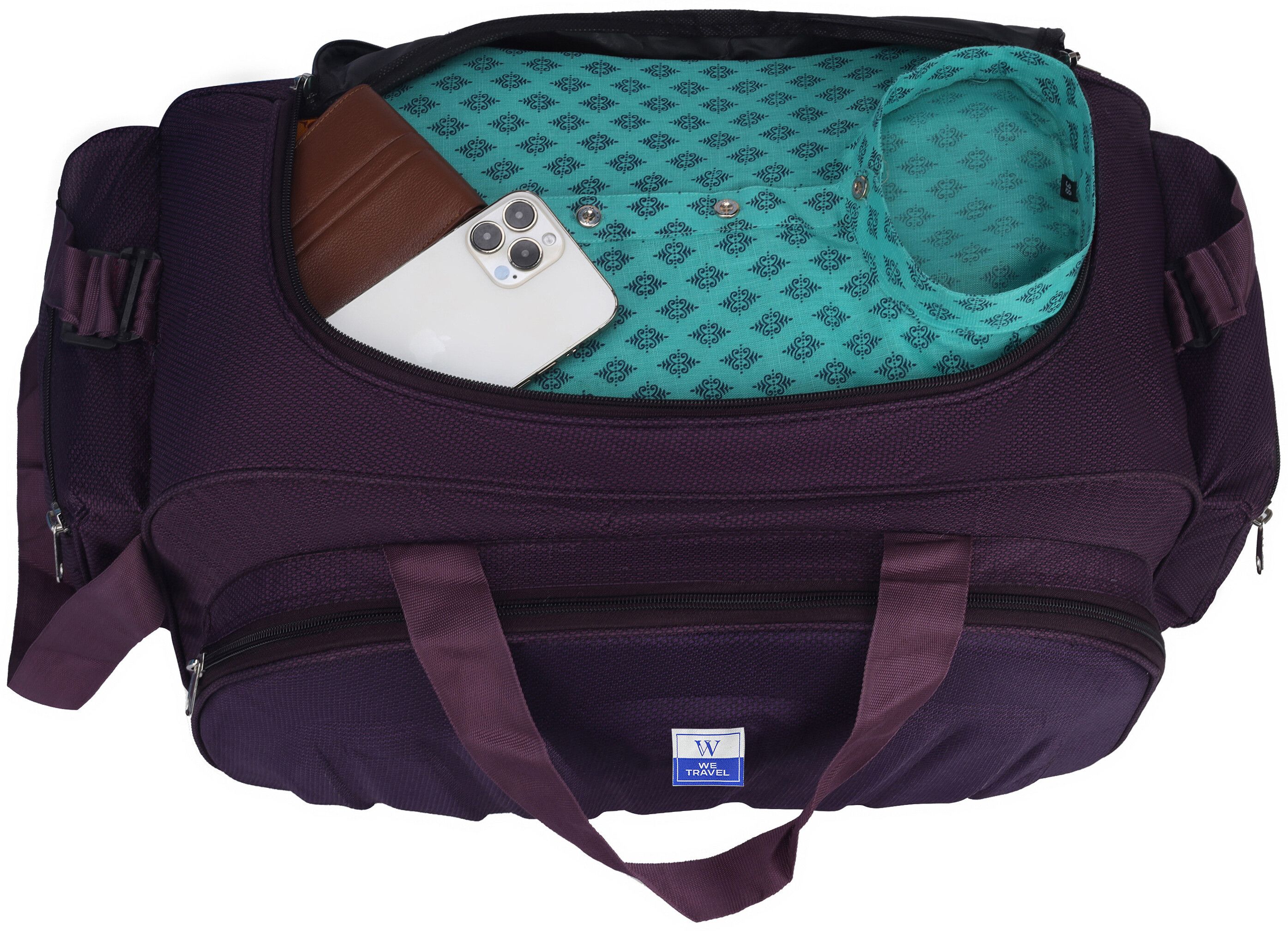 60 L Strolley Duffel Bag - Duffle Bags With Wheels For Men and Women - Purple - Large Capacity-image-43