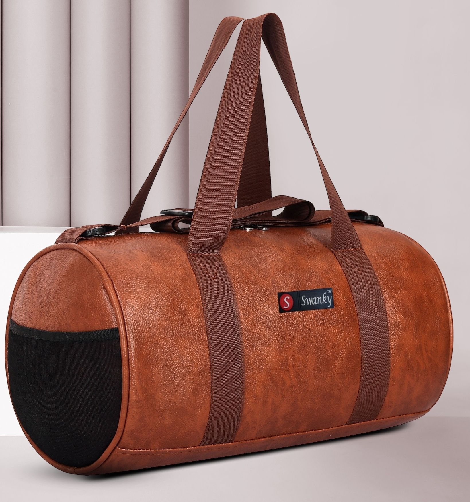 40 L Gym Duffel Bag - New Moving Trendy Duffle Travel Bags for girls boys Travelling Small Luggage - Brown-image-2