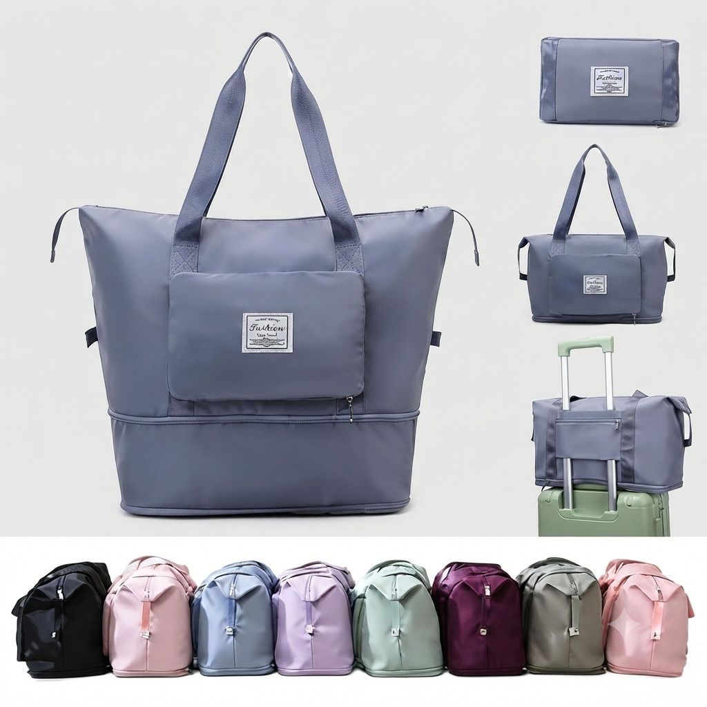 41 L Gym Duffel Bag - Folding Travel Bag Waterproof Travel Luggage Bag For Women Large Capacity Blue - Blue-image-32