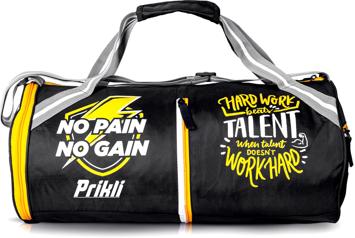 50 L Gym Duffel Bag - Gym Bag for Men & Women Sports Bag / Kit Bag with Shoes Compartment - Black - Black-image-48