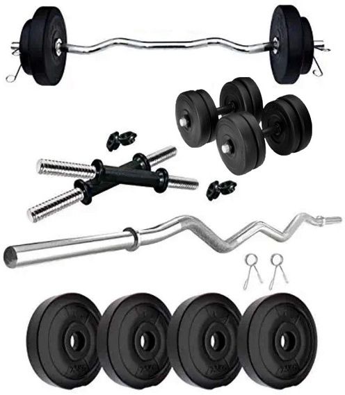 10 kg 10 PVC plates, Home Gym Equipment for Men Curl Rod, Exercise Set, Gy Home Gym Combo