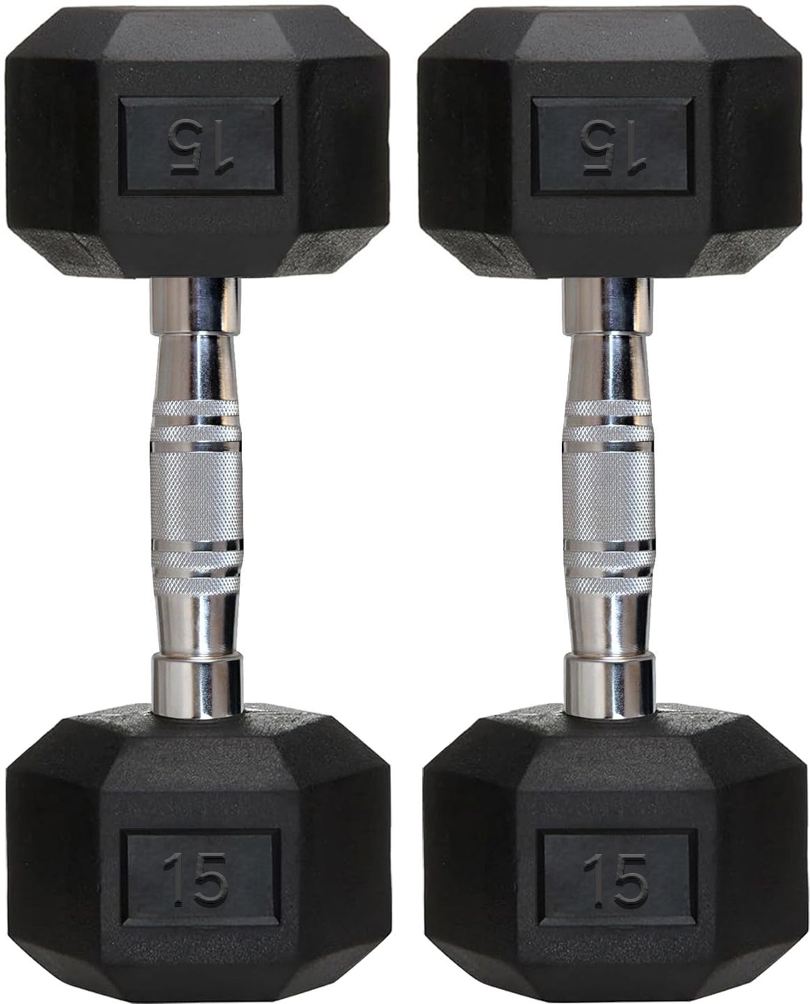 2.275 kg 15 kg Pair Of Rubber Coated Hexa Dumbbell Set For Men & Women Hex Dumbbells Home Gym Combo-image-37