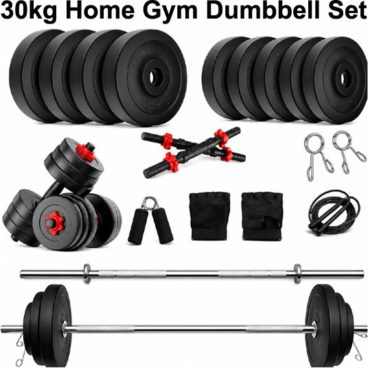 FITNESS 30kg Dumbbell Set + ACCESSORIES + 3ft BARBELL SET Adjustable Dumbbell-image-20