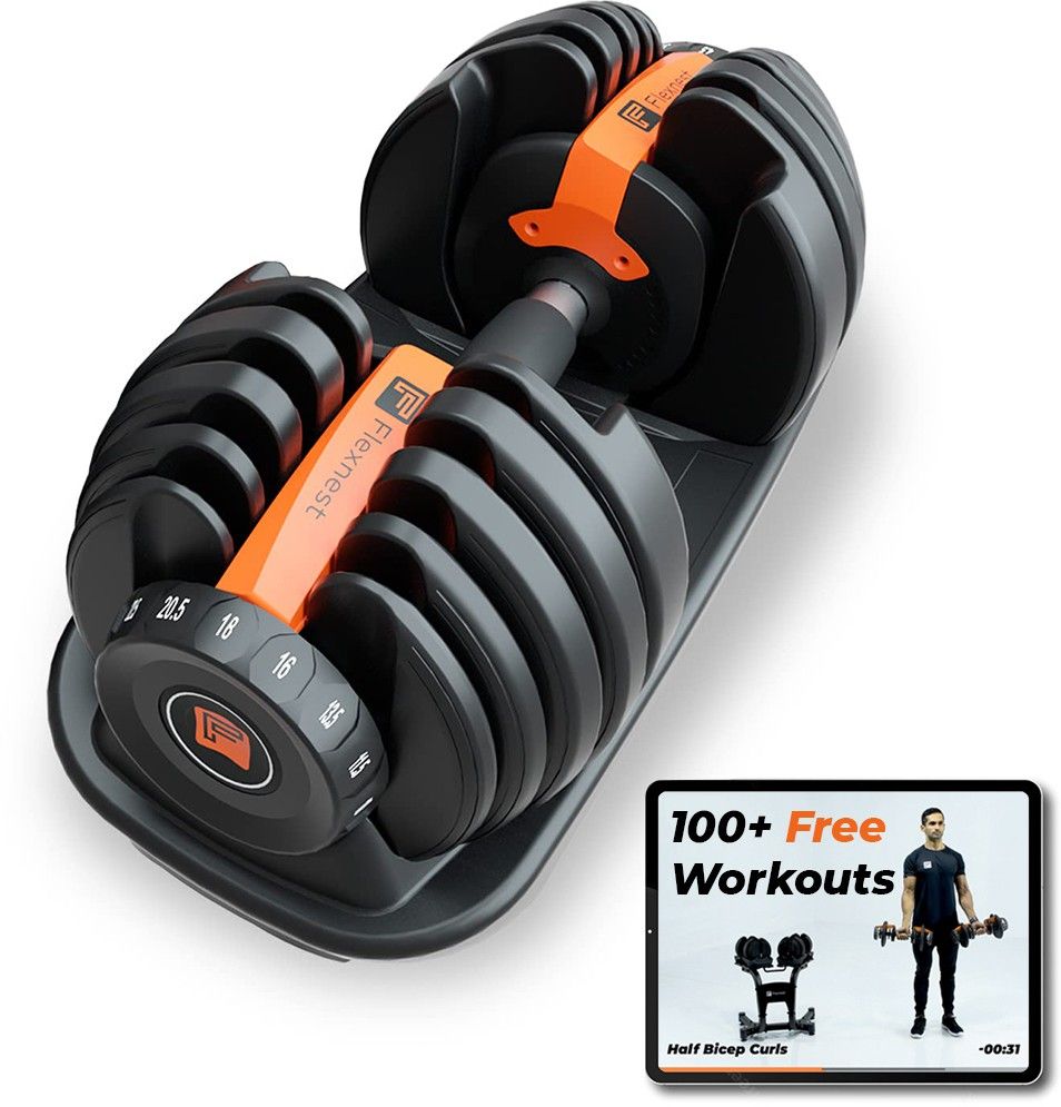 flexnest Adjustable Dumbbells 24 Kg German Design Weight Adjustment Home Gym Exercise Set Home Gym Combo-picture-14