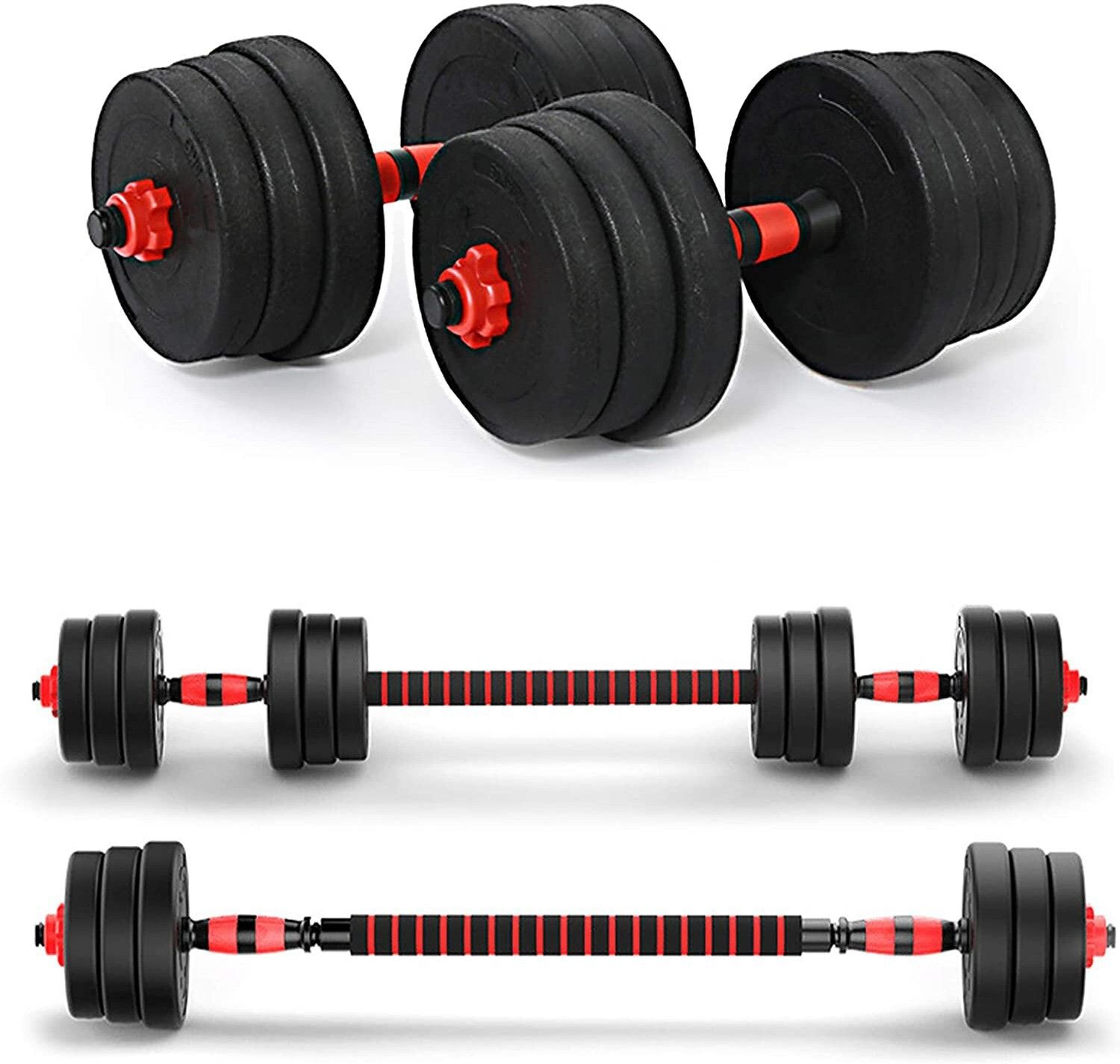 3 In 1 Convertible & Barbell Home Gym Set Kit For Home Workout Fitness Adjustable Dumbbell