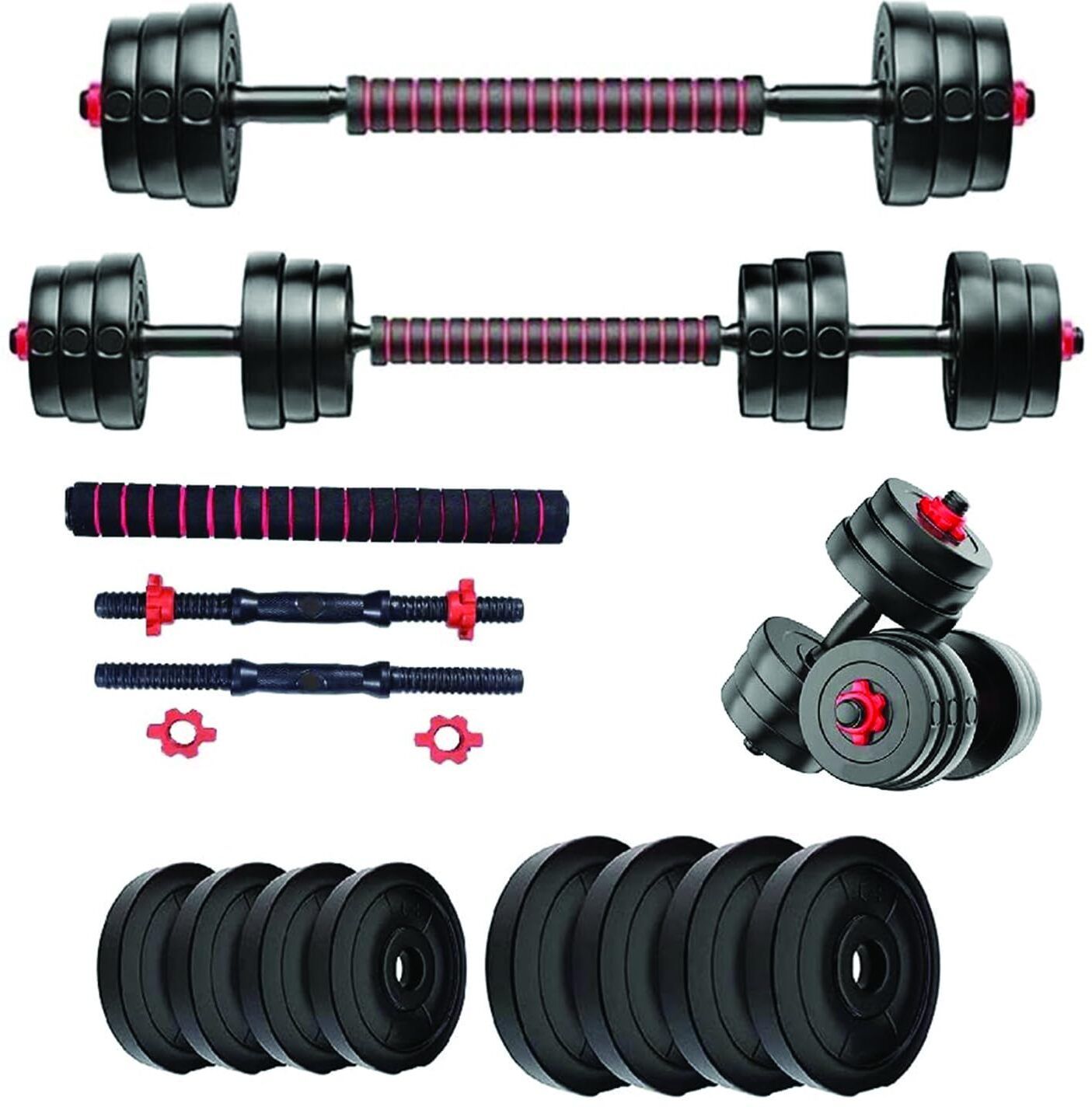 10kg PVC Dumbbell Pack | 4x 2.5kg Plates, Rods & Connector Adjustable Dumbbell-image-37