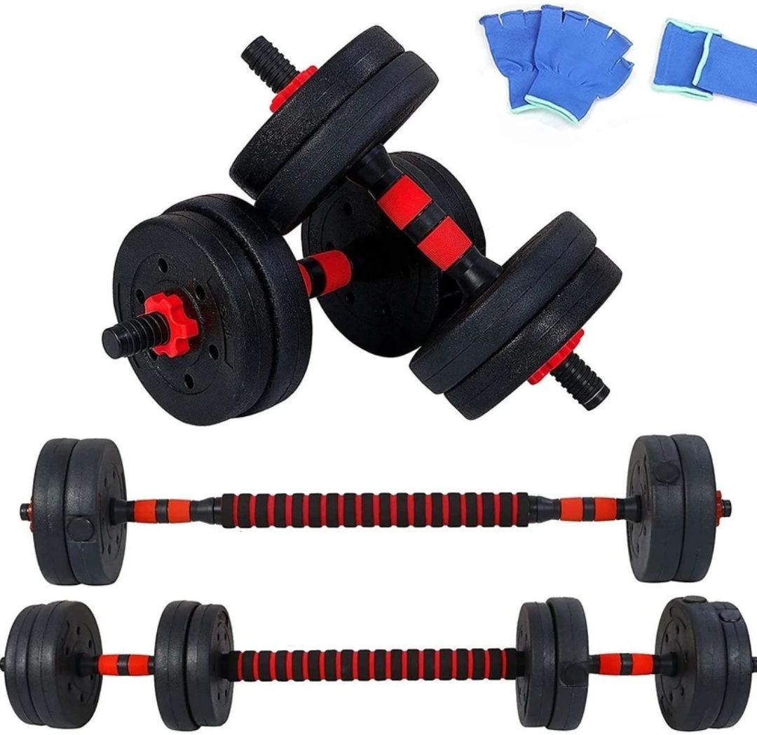 15 KG fitness dumbbell barbell set with connecting rod, plate and gym combo Adjustable Dumbbell-image-48