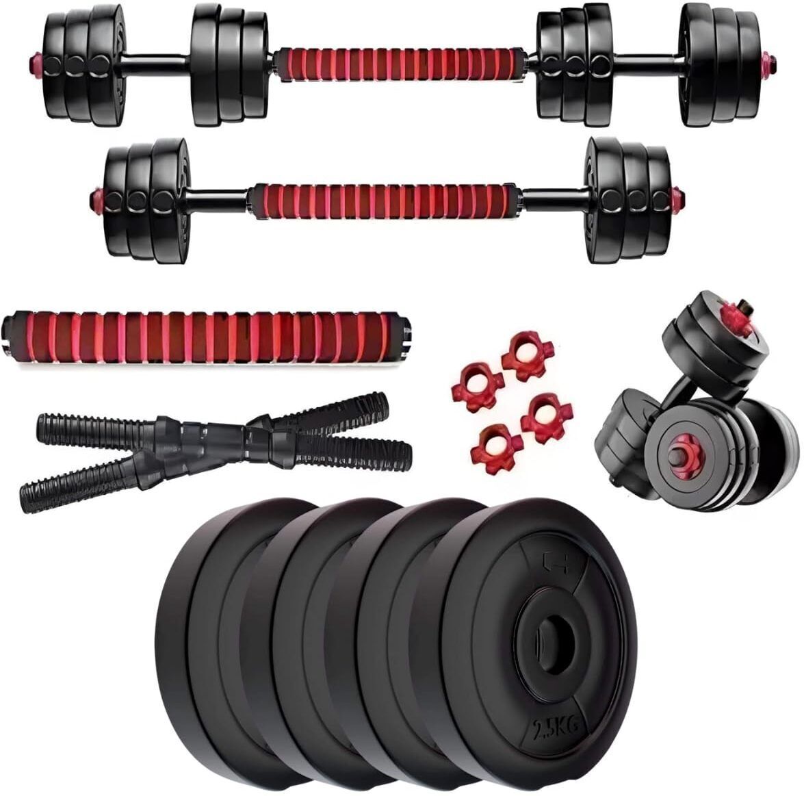 10 kg 3 in 1 Expandable-Convertible 10KG Dumbbells Set and Fitness Kit Home Gym Combo