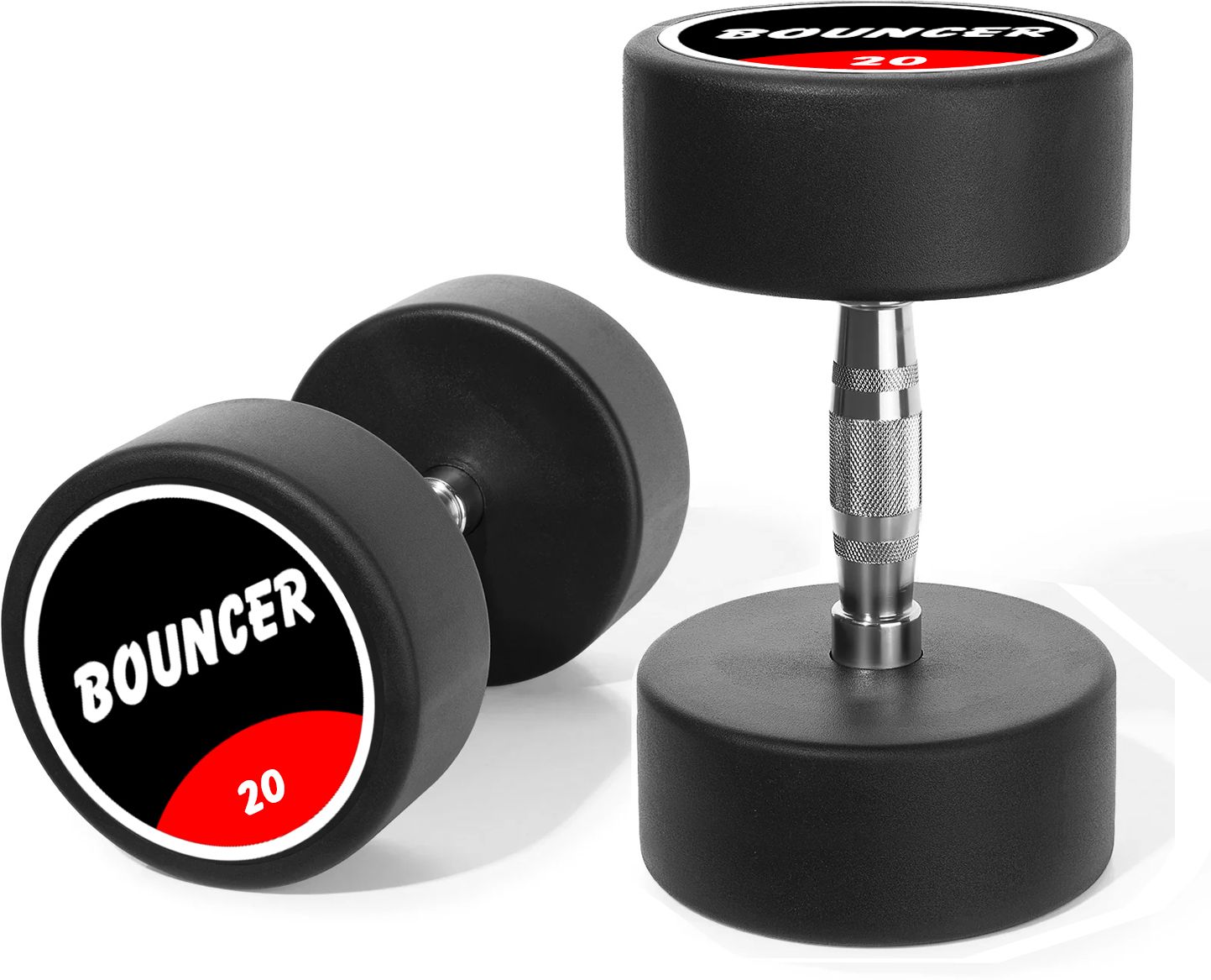Panther Series (20*2)kg Rubber Coated Round Bouncer Dumbbells for Men & Women Home Gym Combo-image-34