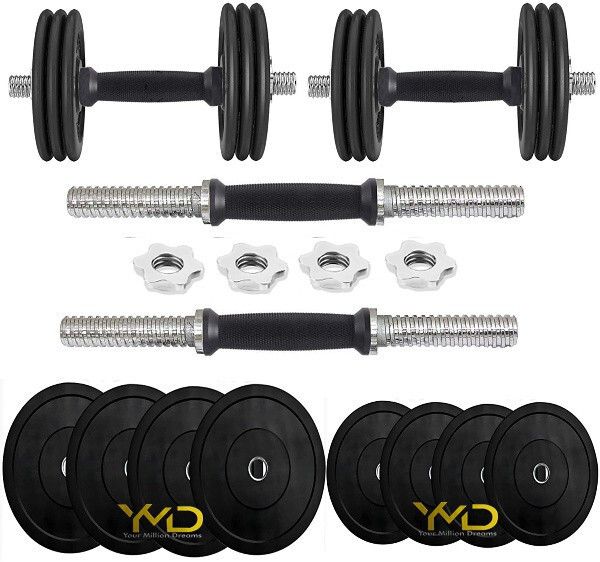 wwar 0.4 kg Home Gym Set, Rubber Dumbbell Set, Rubber Dumbbell Plates 2.5KGX4 + 5KGX4 Home Gym Combo-picture-30