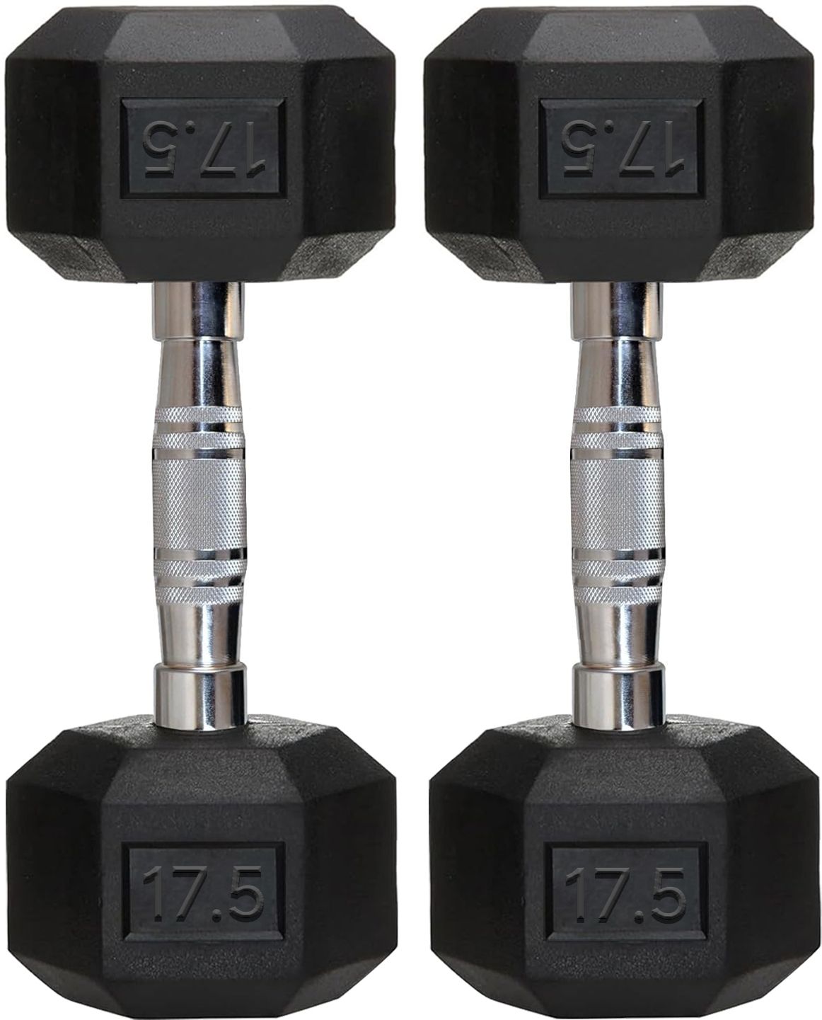 0.3 kg 17.5 kg Pair Of Rubber Coated Hexa Dumbbell Set For Men & Women Hex Dumbbells Home Gym Combo-image-36