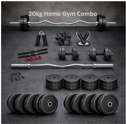 20kg Home Exercise PVC Dumbbell set + Fitness Accessories & 3ft Rod Adjustable Dumbbell-image-47