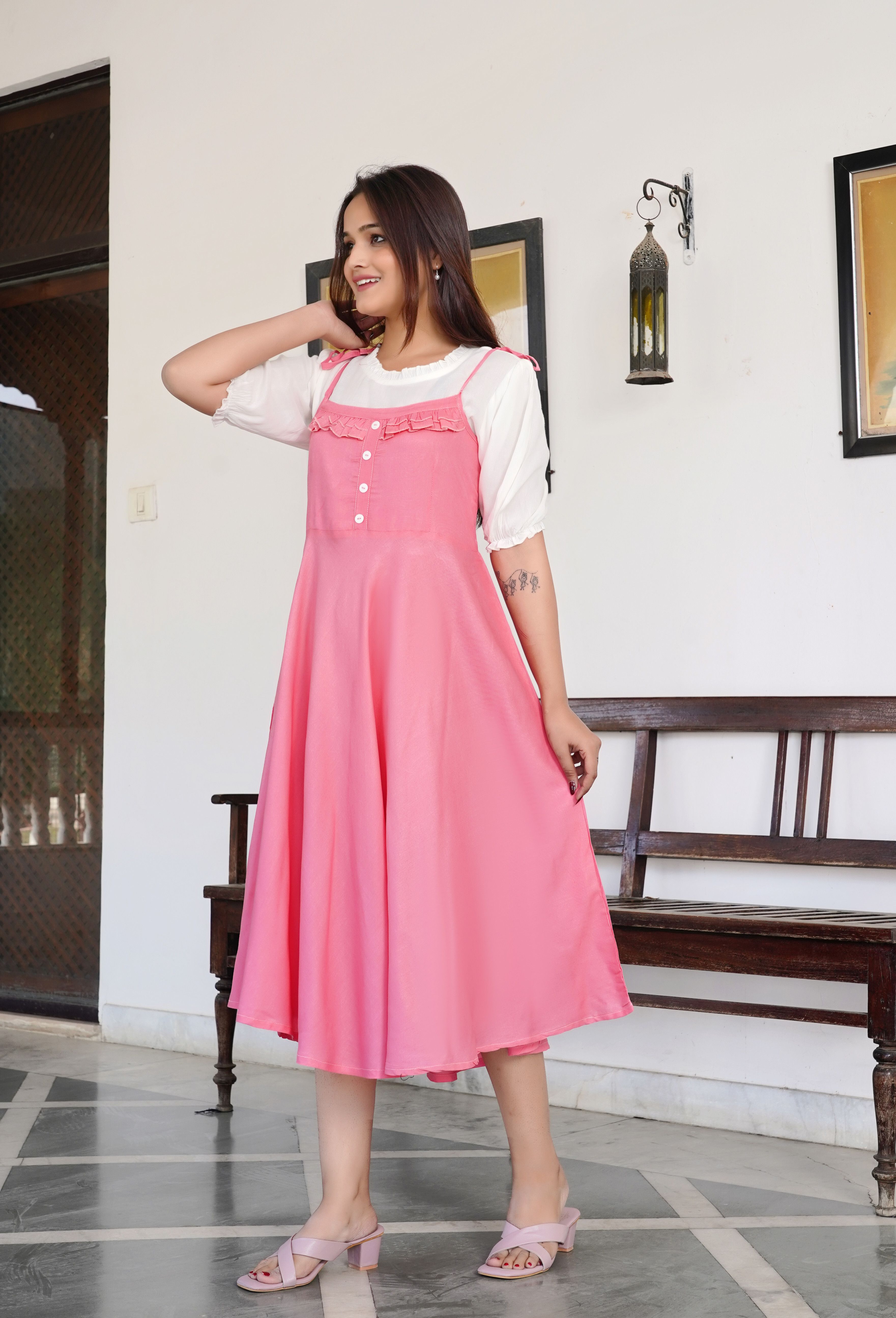 Women Purple Dungaree-image-49