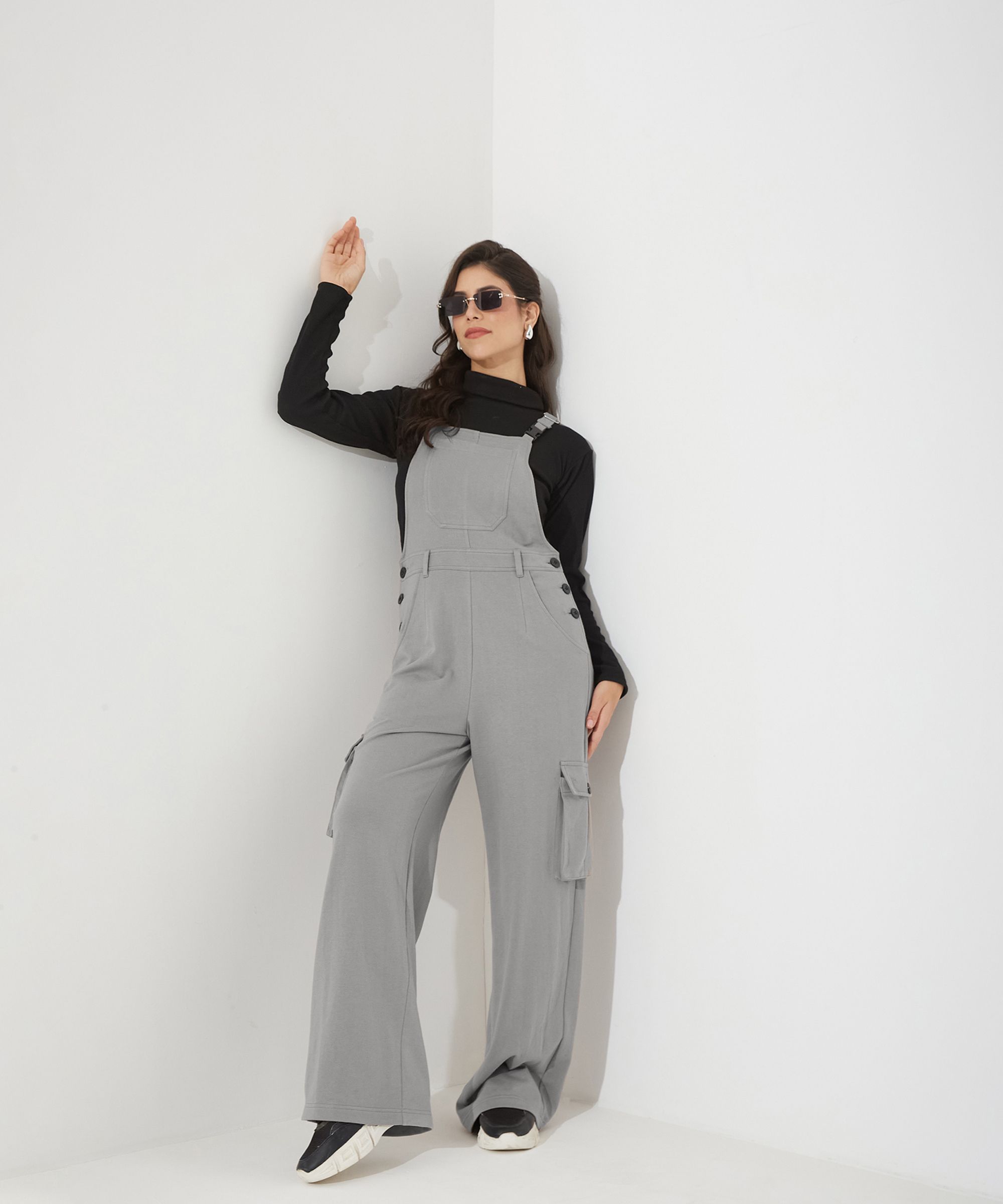 Women Grey Dungaree
