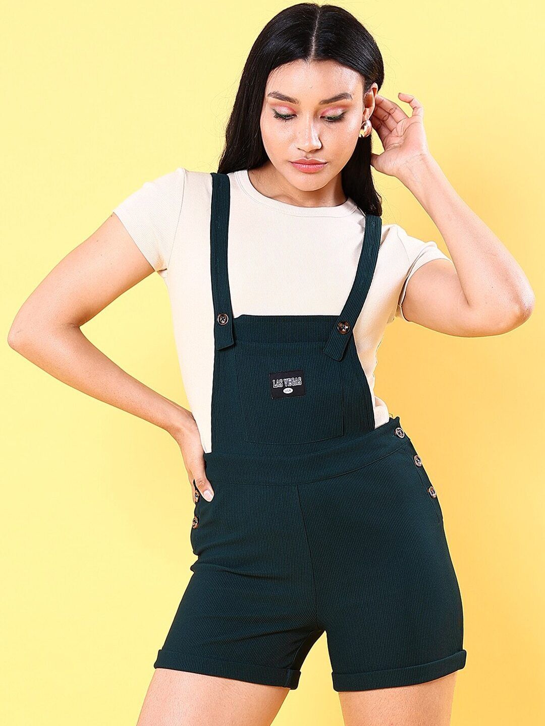 freehand Women Green Dungaree-picture-12