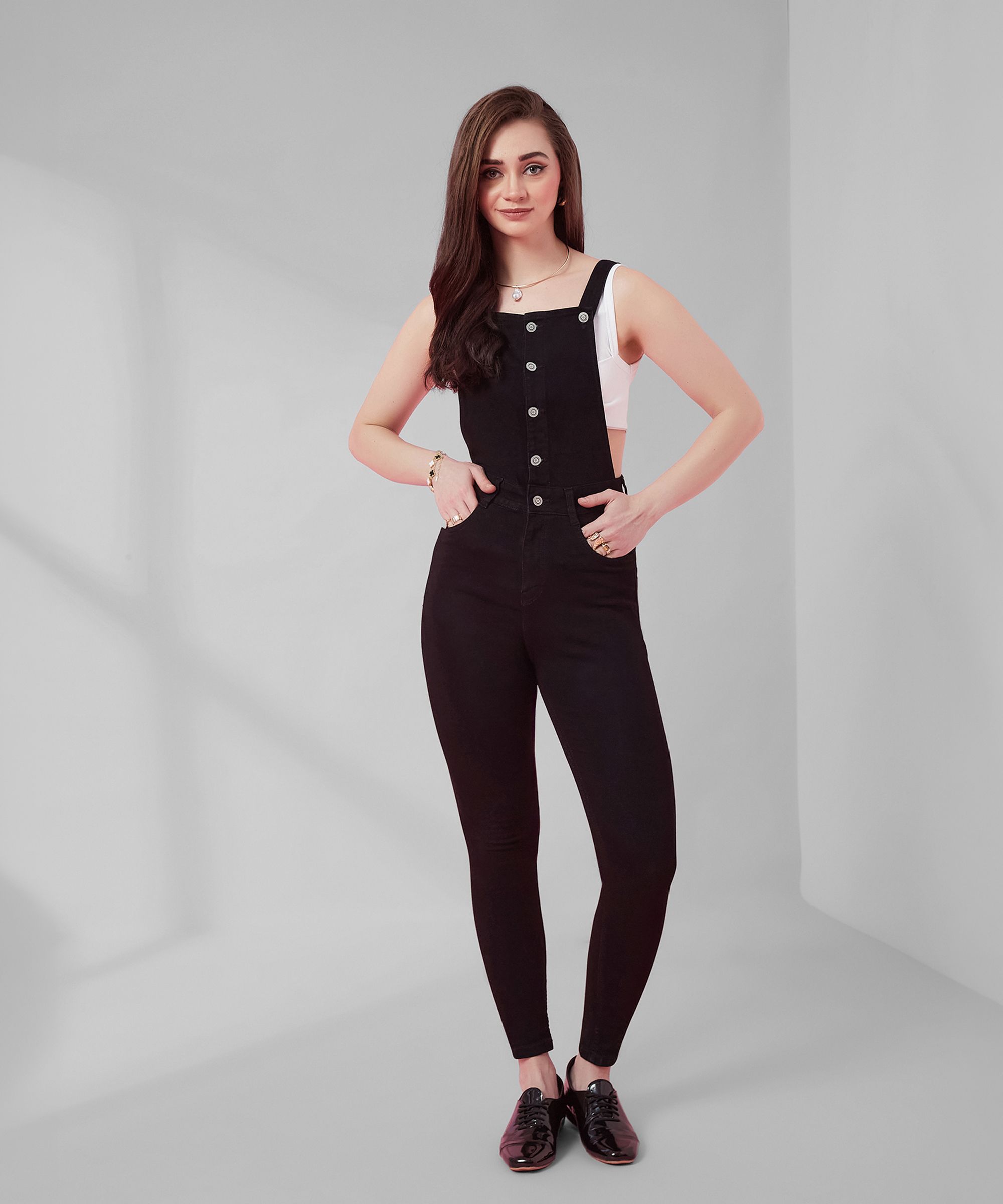 miss chase Women Black Dungaree-picture-15