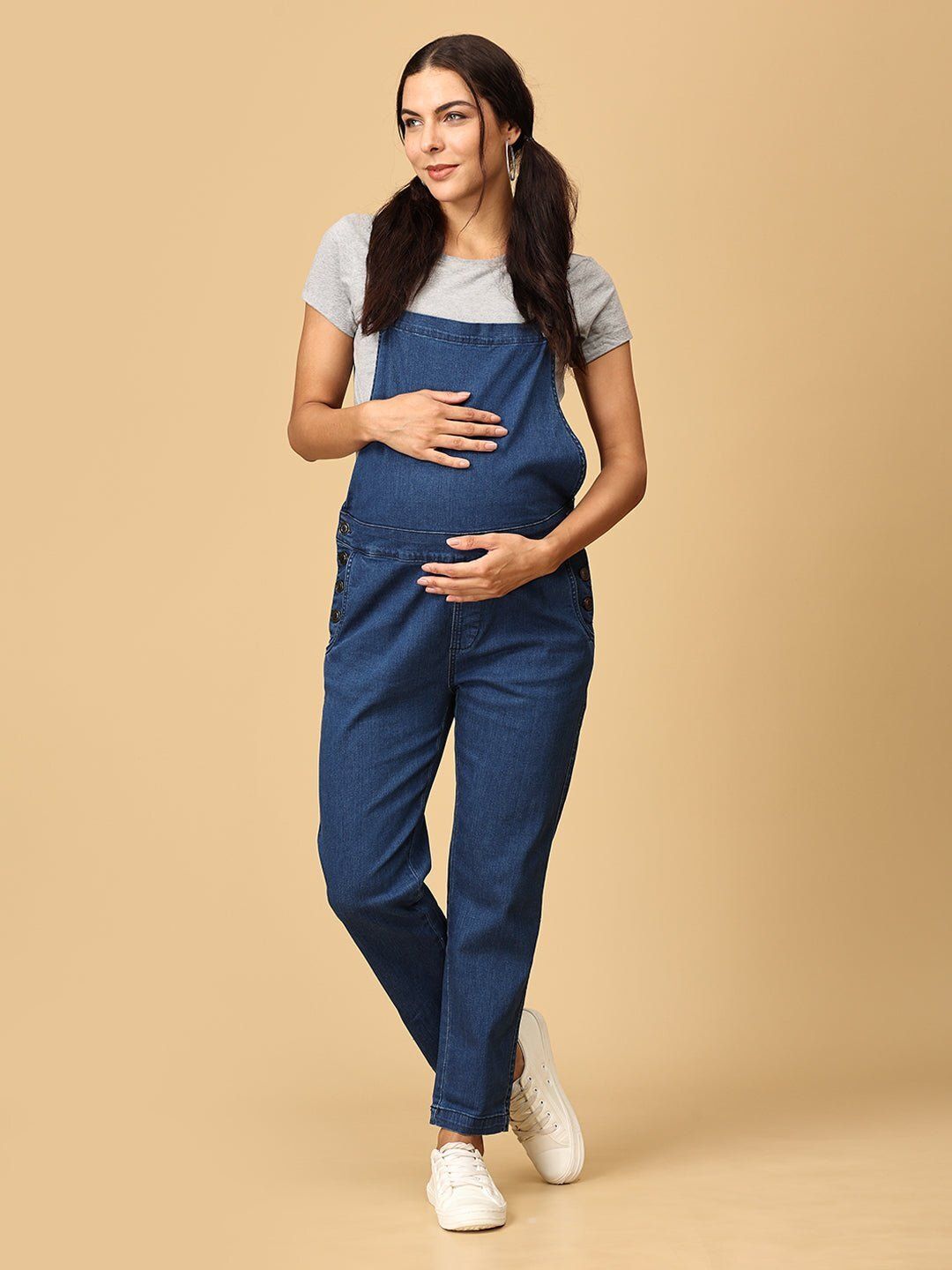 the mom store Women Blue Dungaree-picture-16
