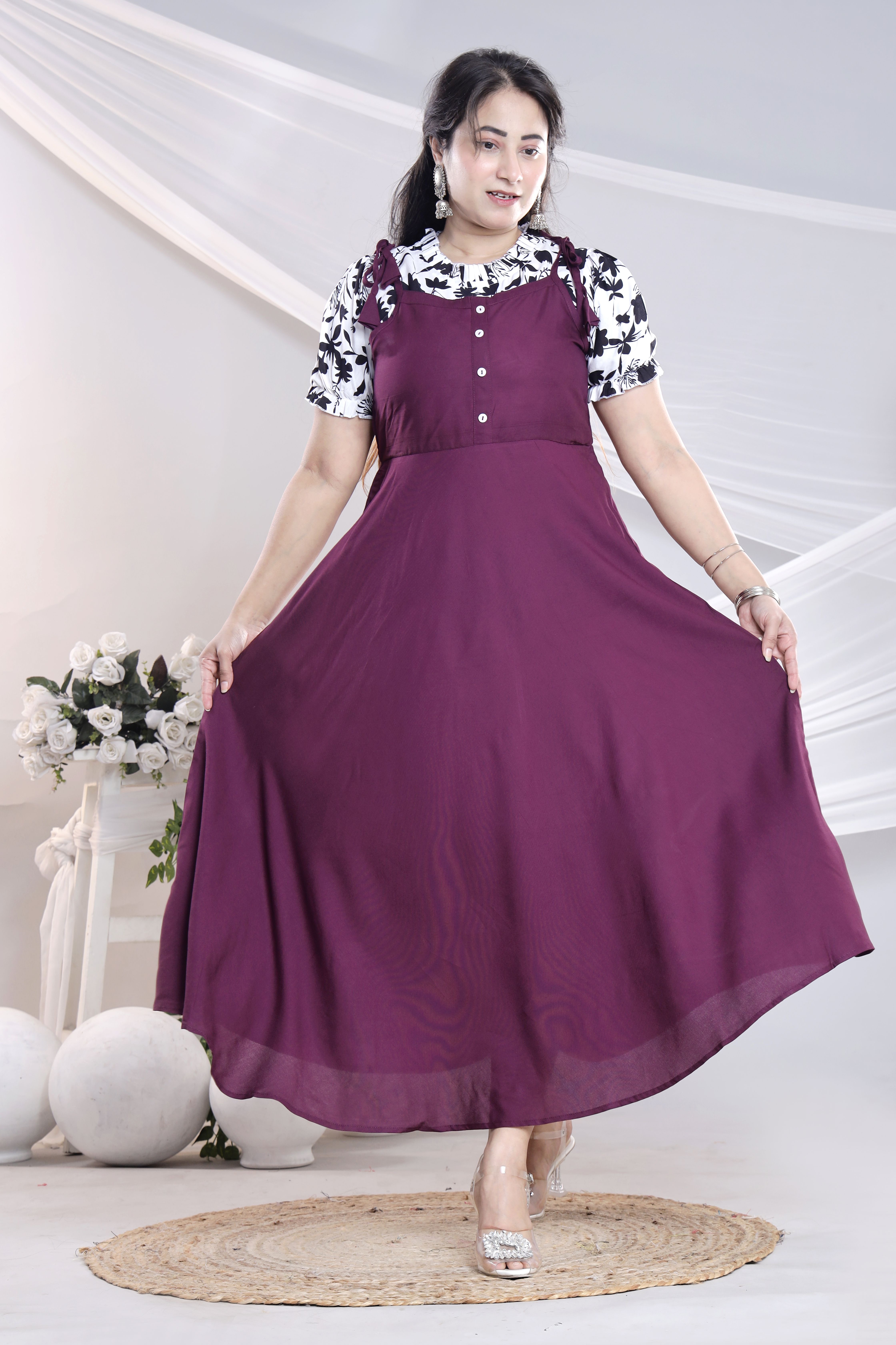 vihaan Women Purple Dungaree-picture-11