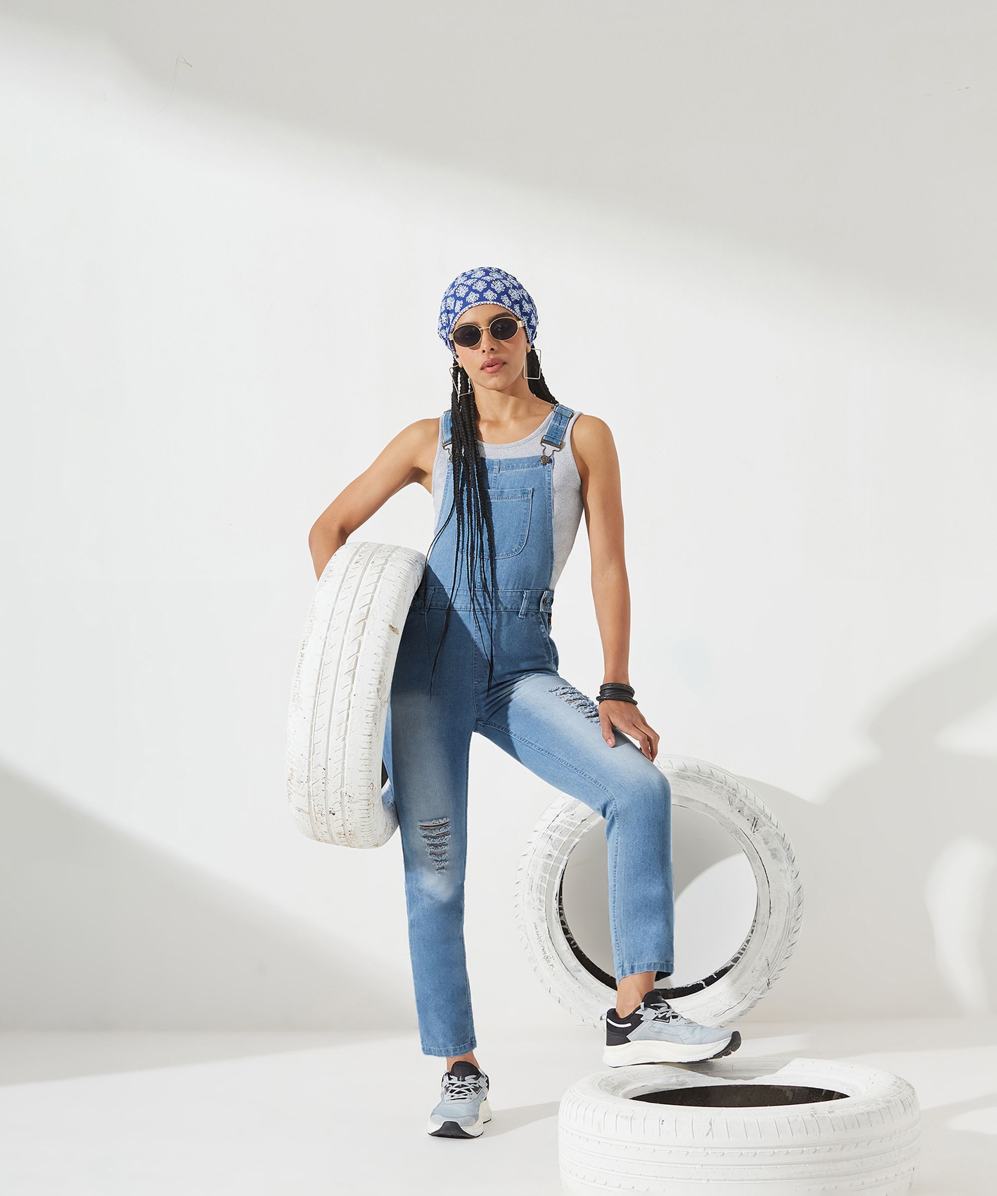 dolce crudo Women Blue Dungaree-picture-17