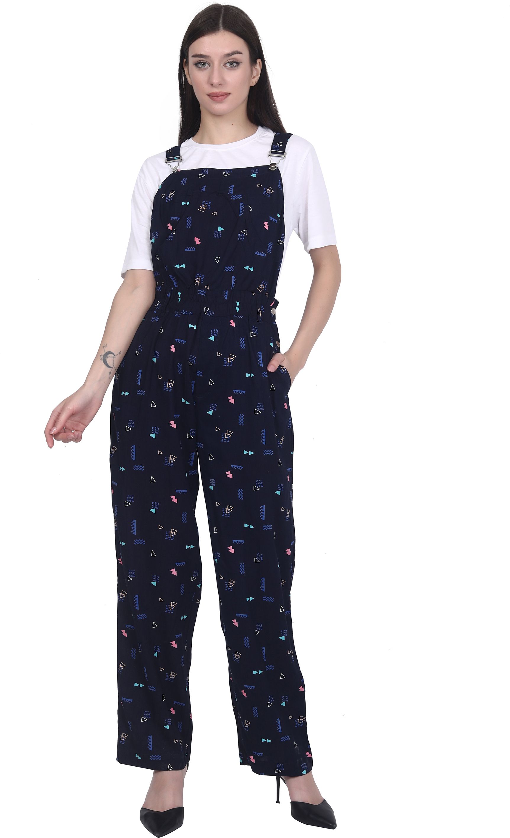 rangriwaz Women Light Blue Dungaree-picture-43