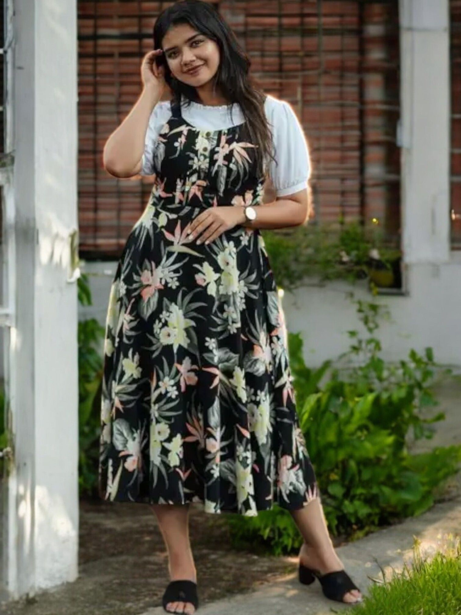 Women Black Dungaree-image-25