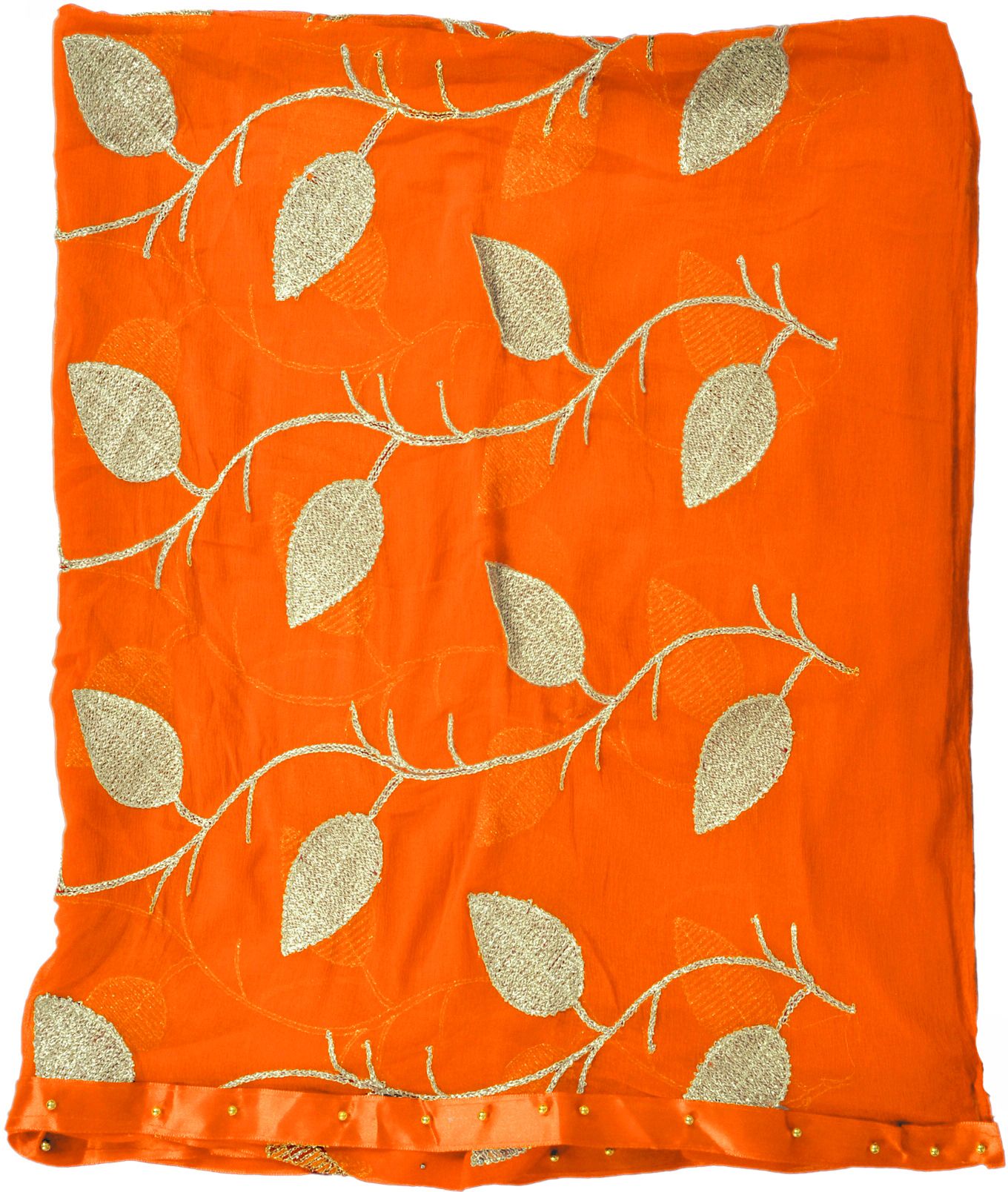 whiteheaven Chiffon Embroidered Orange Women Dupatta-picture-2