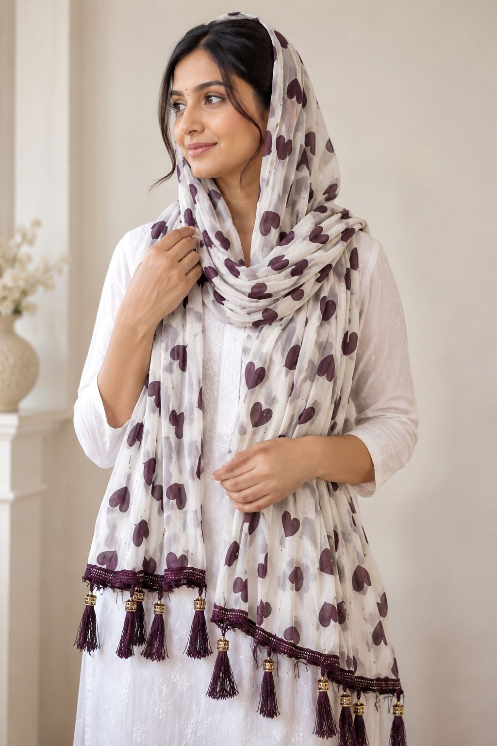 Chiffon Floral Print Brown Women Dupatta-image-19
