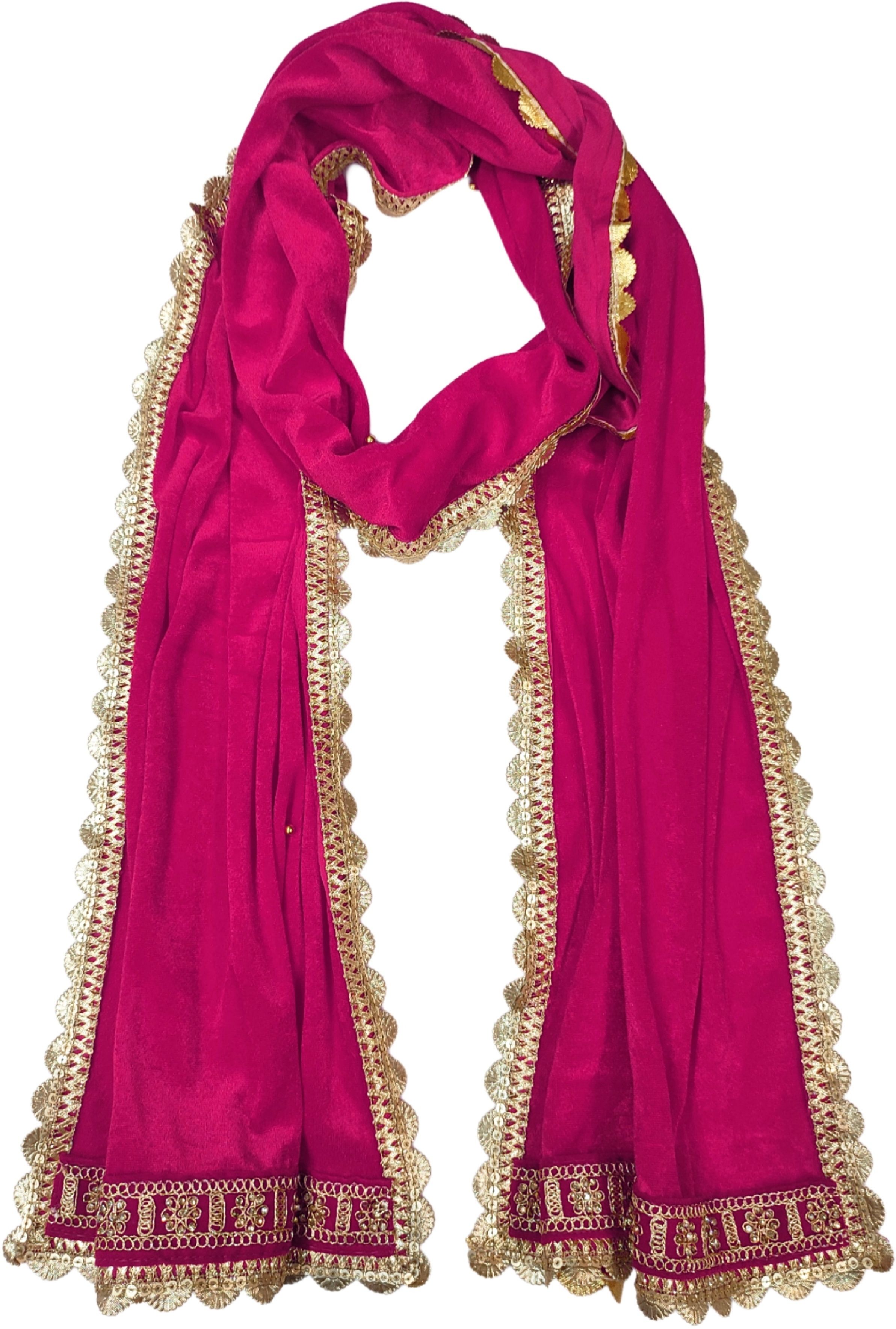 Velvet Embellished Pink, Gold Men Dupatta