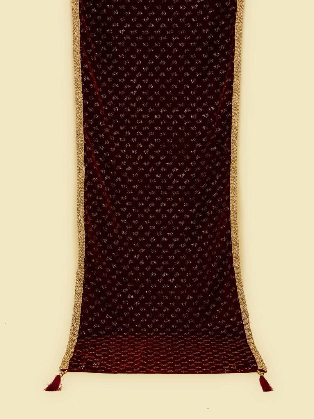 Velvet Embroidered Maroon Men Dupatta-image-44