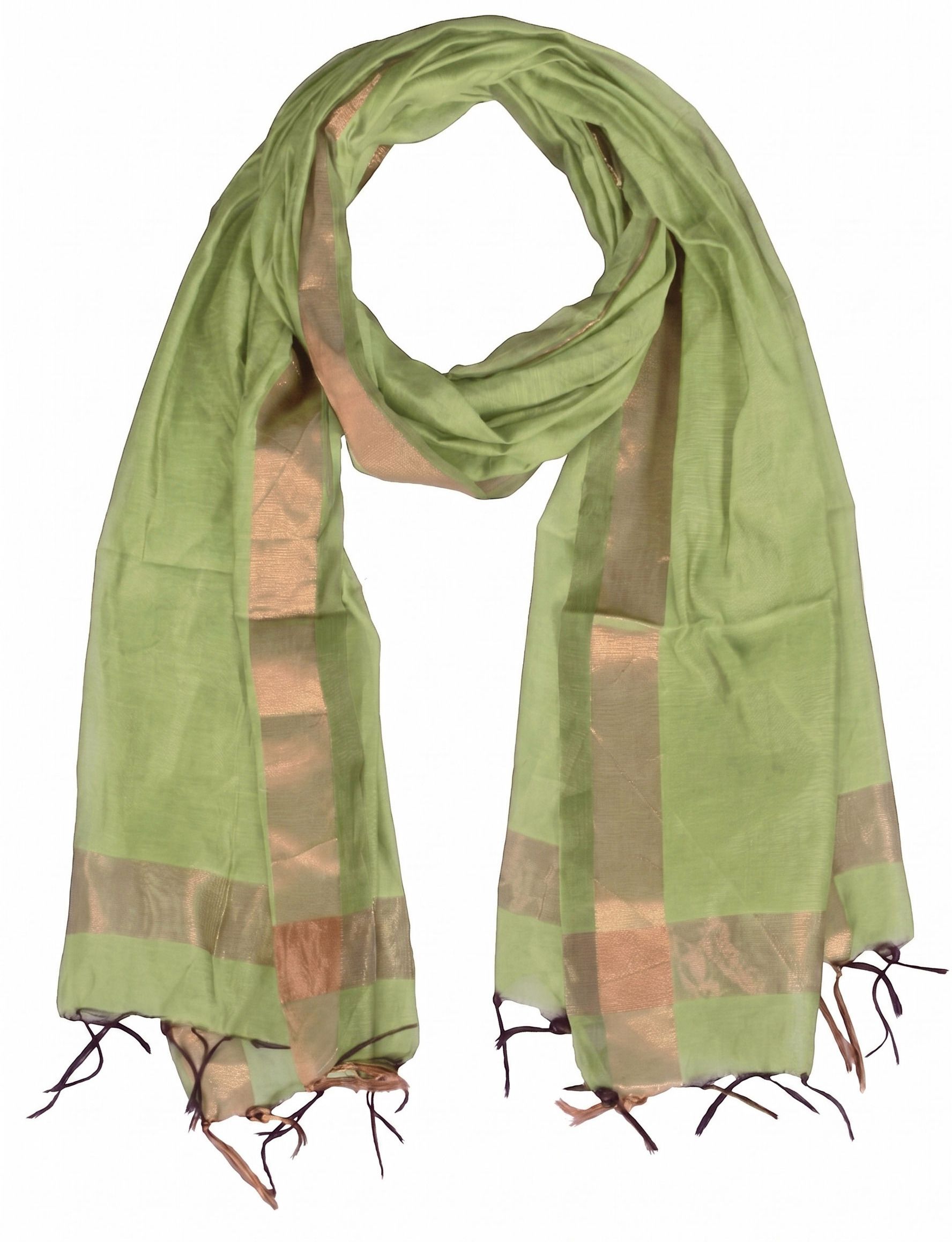 whiteheaven Pure Silk Solid Light Green Women Dupatta-picture-39