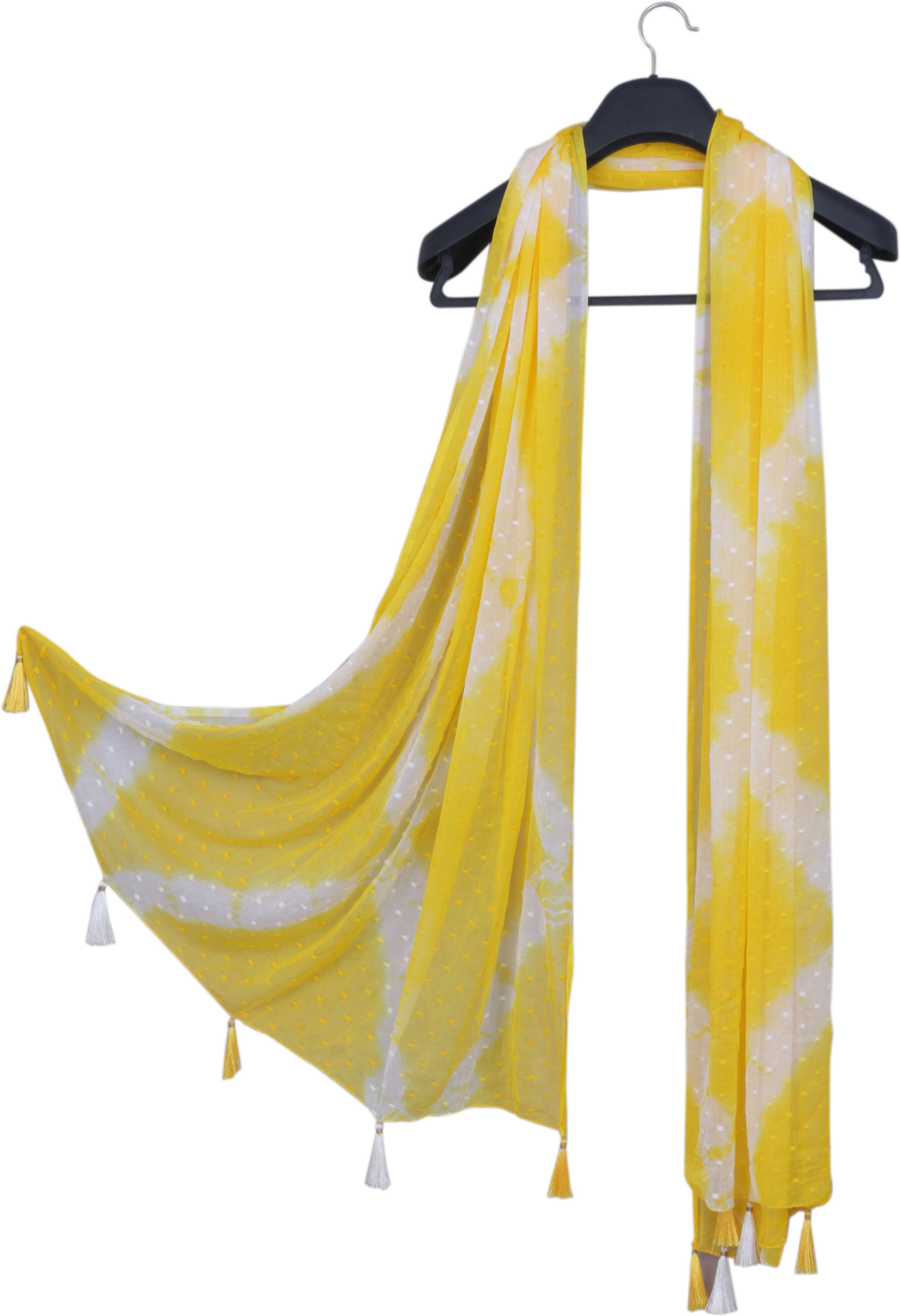 trendz hack Chiffon Solid Yellow Women Dupatta-picture-16
