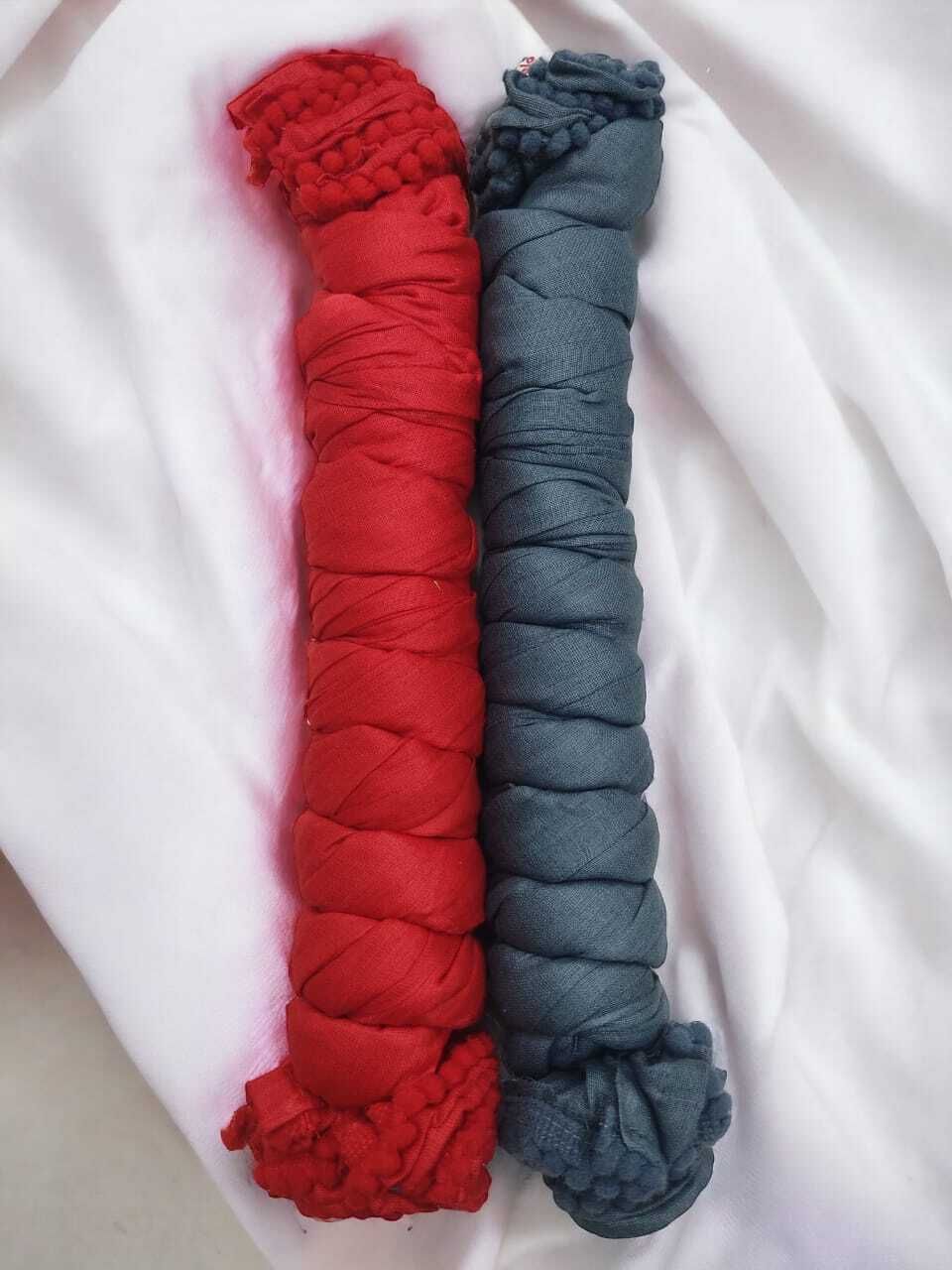 Pure Cotton Applique Grey, Red Women Dupatta-image-34