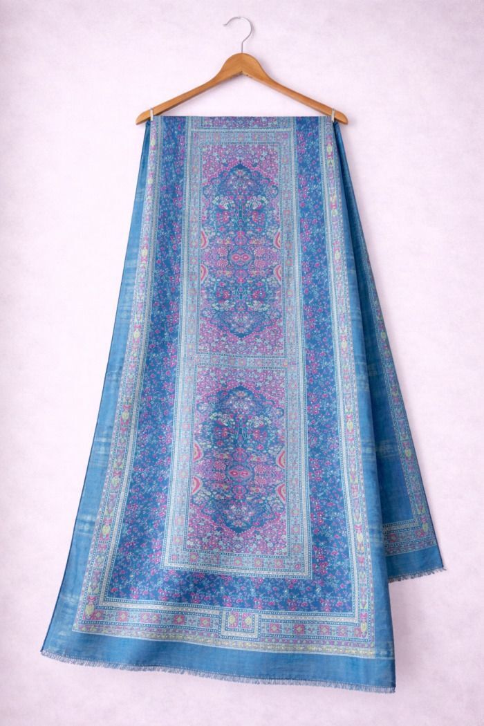Jacquard Printed Blue Women Dupatta