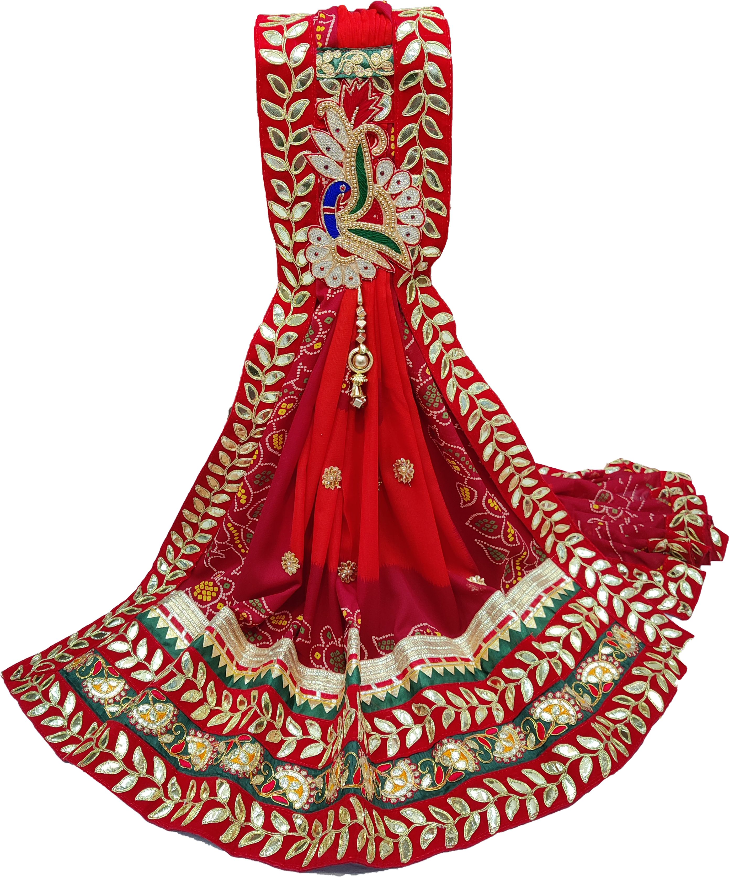 Poly Georgette Embroidered Red Women Dupatta-image-40