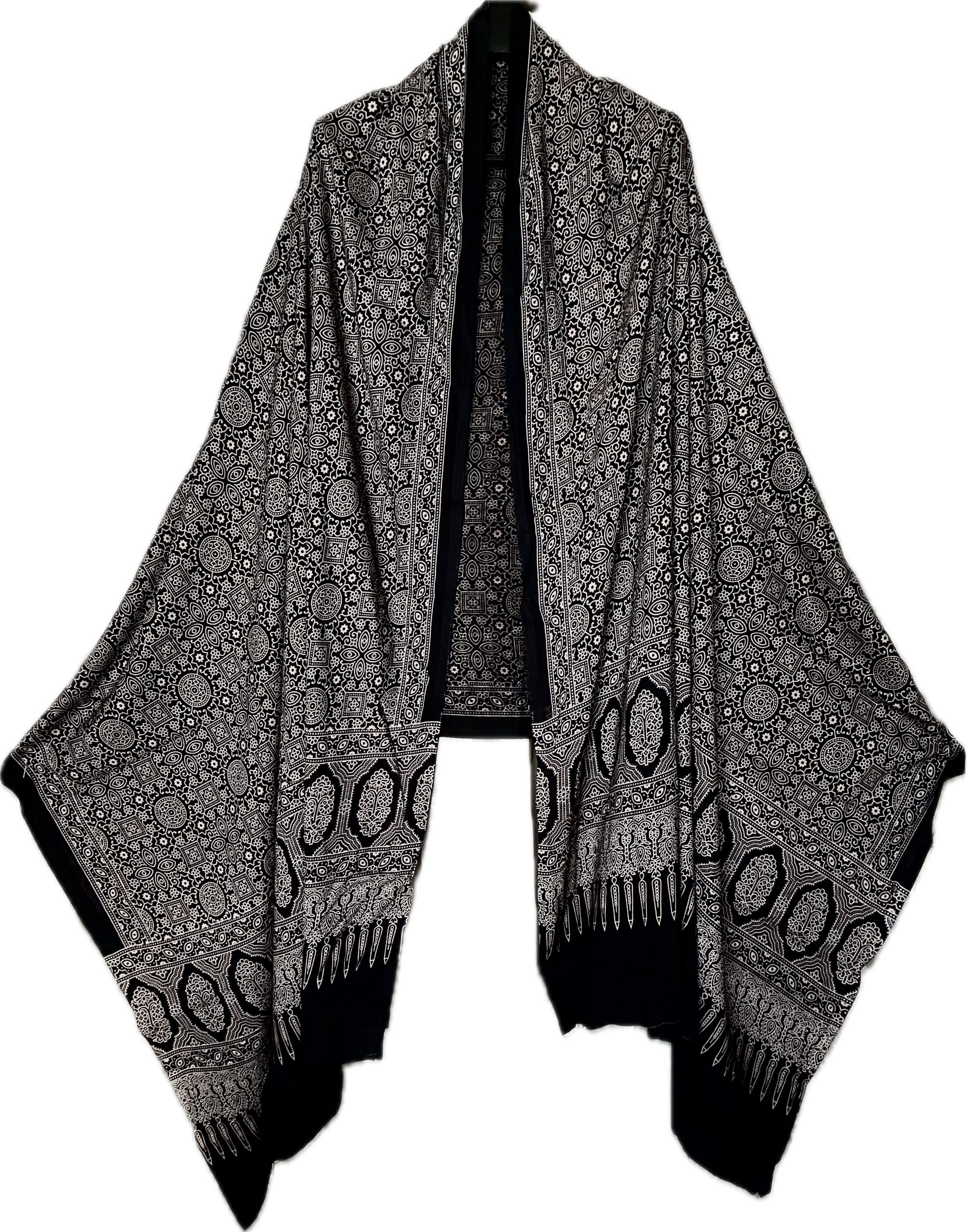 pf care Rayon Geometric Print Black Women Dupatta-picture-40