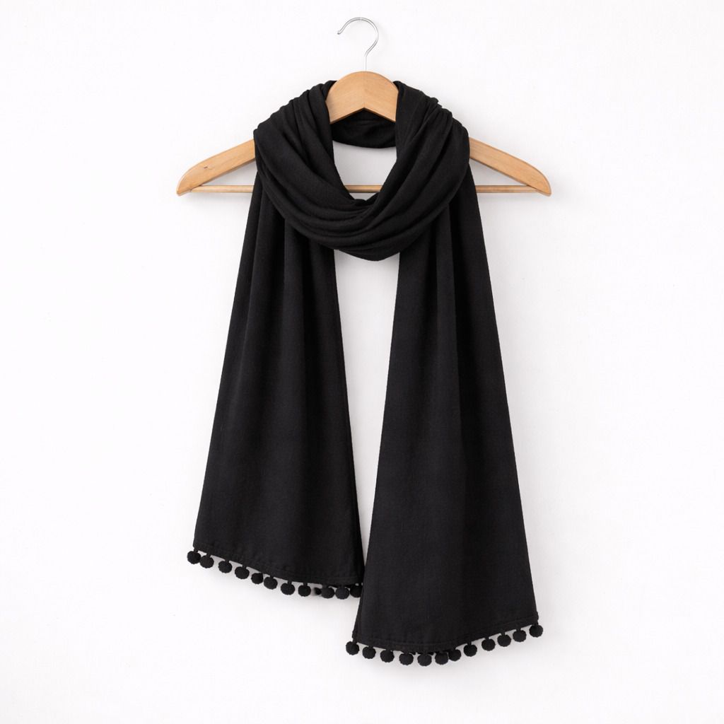 noorfashion Pure Cotton Solid Black Women Dupatta-picture-53