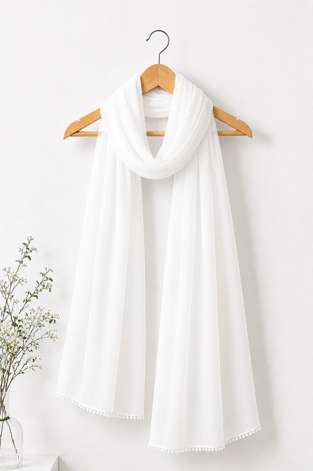noor atelier Pure Cotton Solid White Women Dupatta-picture-20