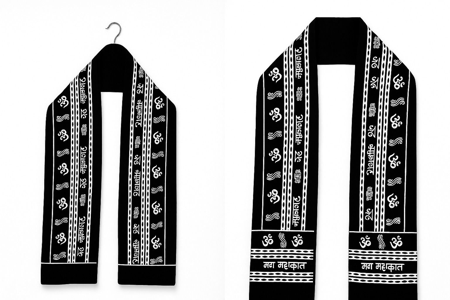 complayyer Printed Pure Cotton Men Black Scarf-picture-26