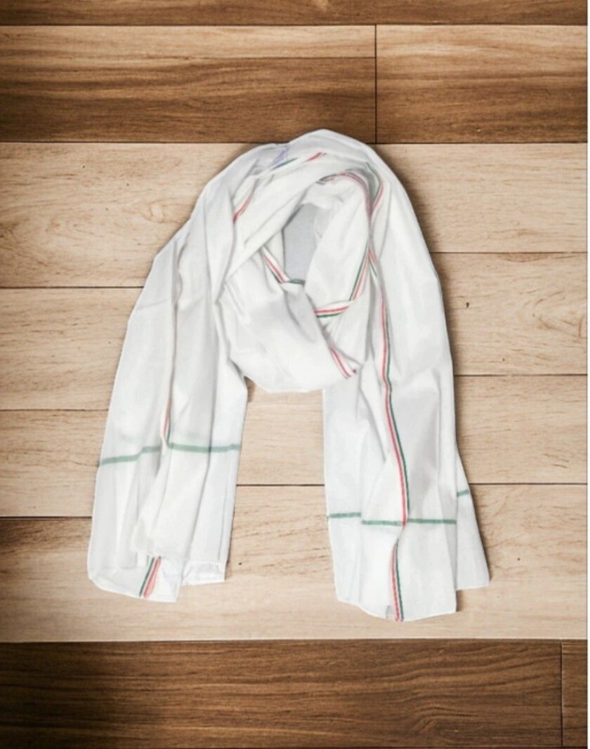 Pure Cotton Solid White Men Dupatta