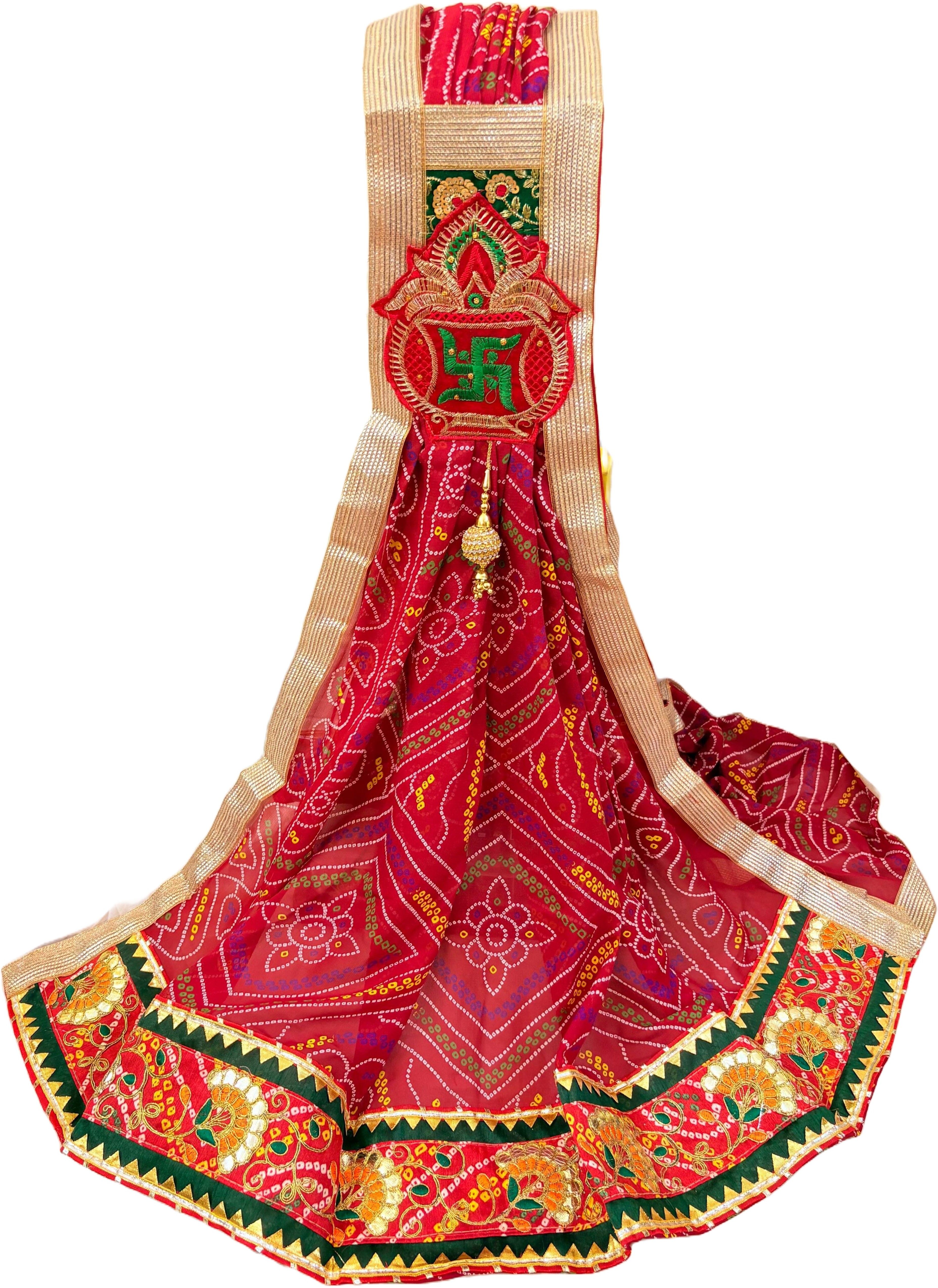Poly Georgette Embroidered Red Women Dupatta-image-20
